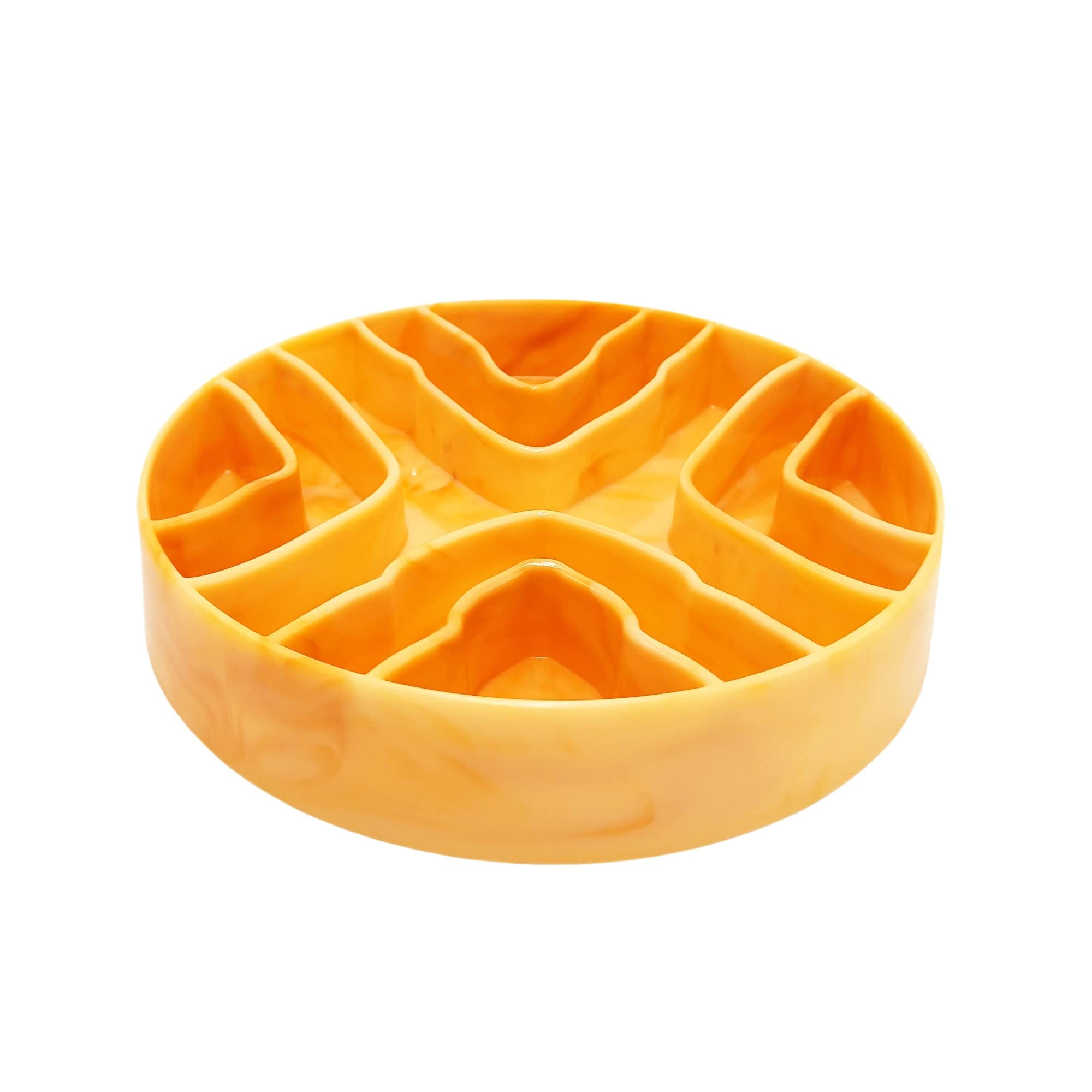 8 Inch Slow Feeder Dog Bowl - Anti Gulping Healthy Eating Pet Bowl for Small & Medium Dogs & Cats - Light Gold - Perfect for Fast Eaters & Portion Control at Mealtime