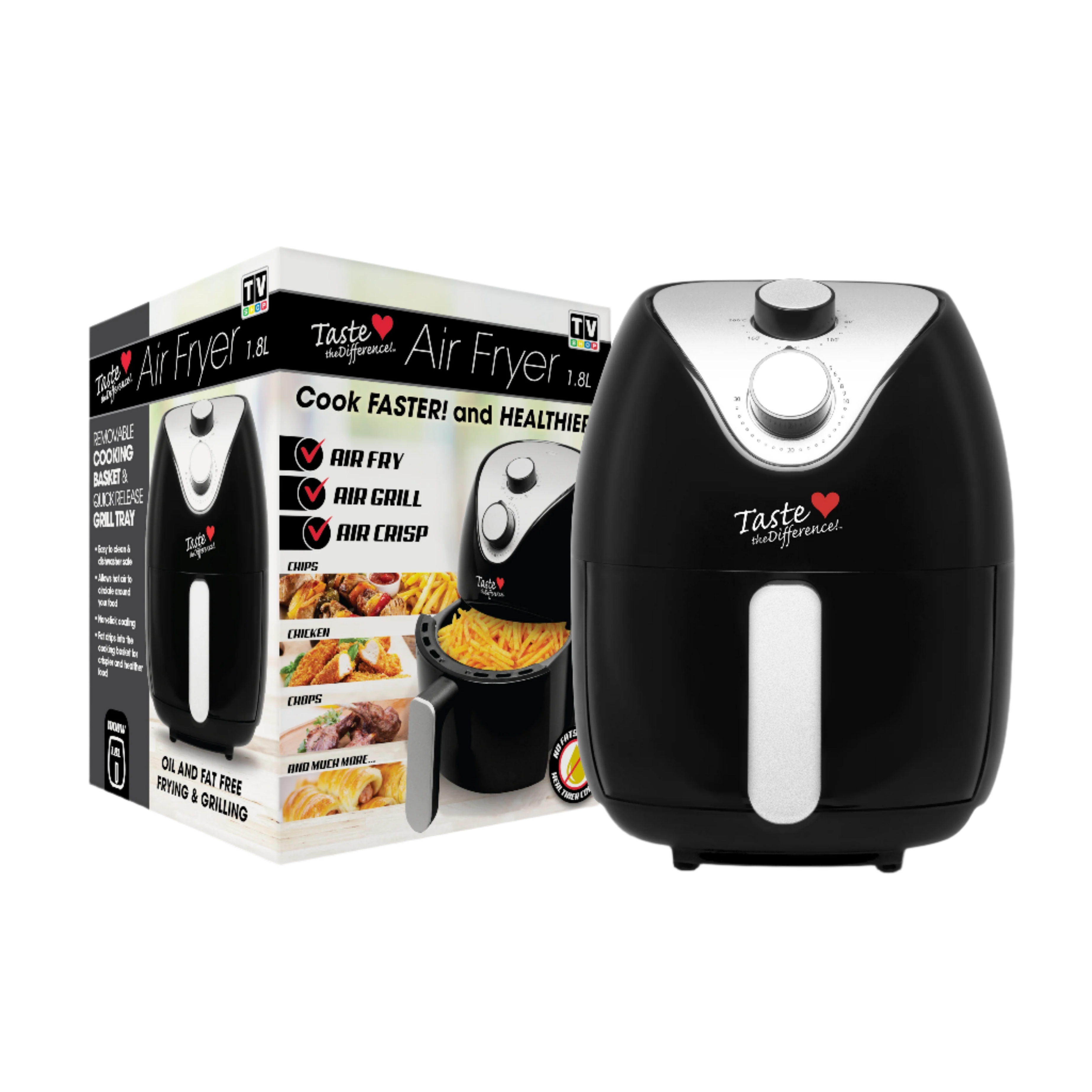 1.8L Air Fryer for Healthy Cooking - Oil-Free, Crispy & Delicious Meals - Perfect for Small Kitchens, Quick Snacks & Family Dinners