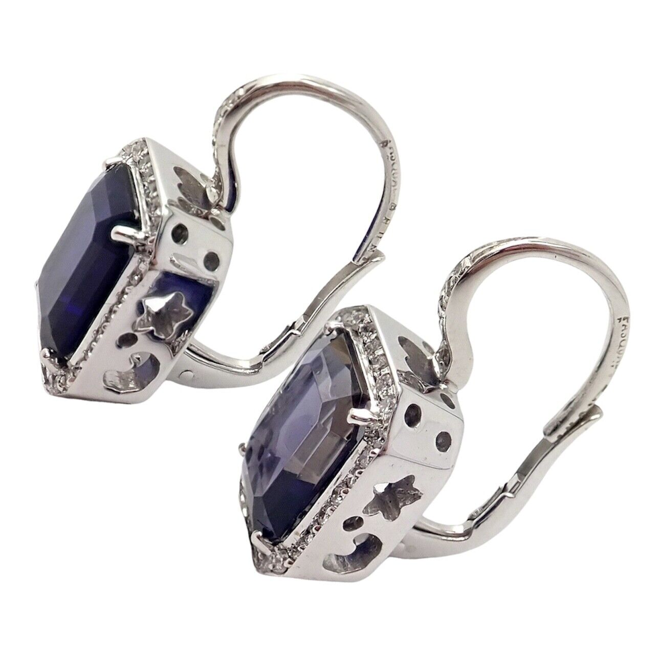 Authentic Pasquale Bruni 18k White Gold Iolite Diamond Earrings for Women | Luxury Italian Jewelry | Perfect for Weddings, Anniversaries & Special Occasions