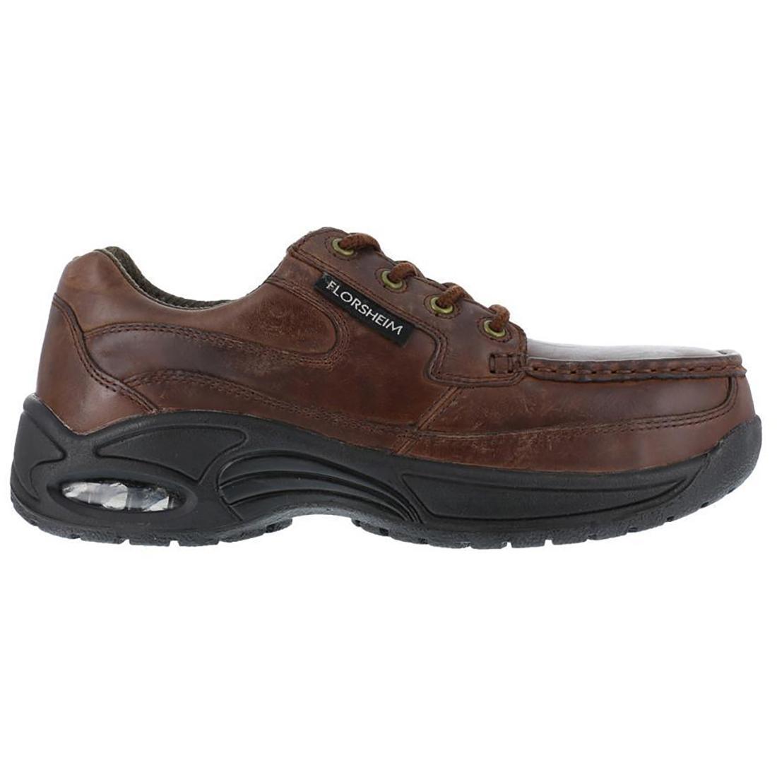Polaris Composite Toe Oxford Work Shoes for Men - Safety Steel Toe Work Boots, Brown Leather, Slip Resistant, Electrical Hazard Protection - Ideal for Construction, Warehouse & Industrial Work
