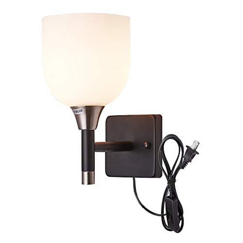 ANYE E12 Socket Nordic Minimalist Glass Wall Lamp - Modern Loft Style Lighting Fixture for Bedroom, Living Room & Hallway (Bulbs Not Included) - Perfect for Bedside, Cabinet & Ambient Lighting