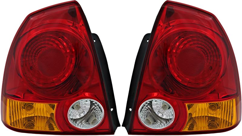 Compatible with Hyundai Accent Sedan Tail Lights Lamps Set 2003 2004 2005 2006 - Driver & Passenger Side Replacement - Perfect for Night Driving & Enhanced Safety