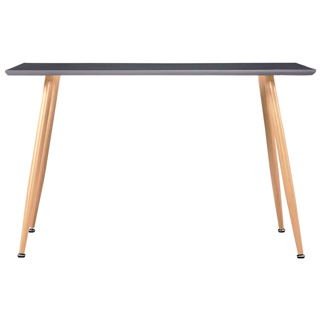 Modern Scandinavian Dining Table - Gray & Oak Finish, MDF Tabletop with Steel Legs, 47.2