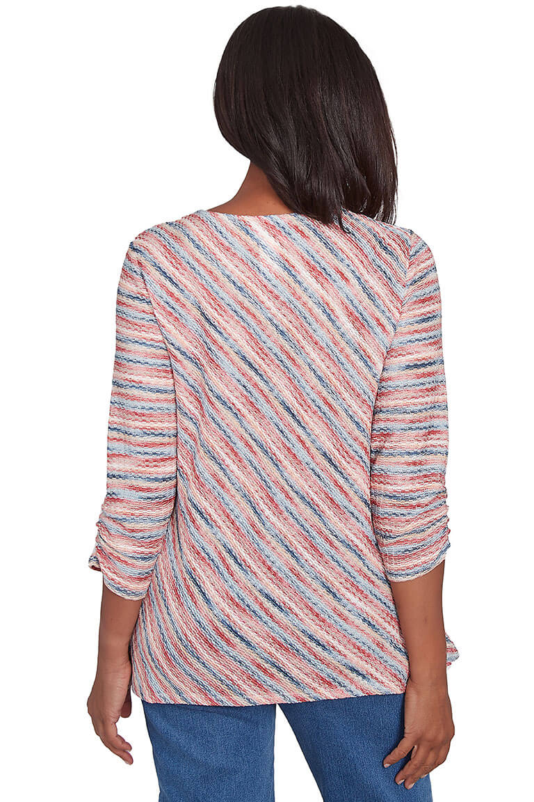 Free Spirit Diagonal Space Dye Women's T-Shirt - Soft Cotton Casual Tee for Yoga, Beach & Everyday Wear