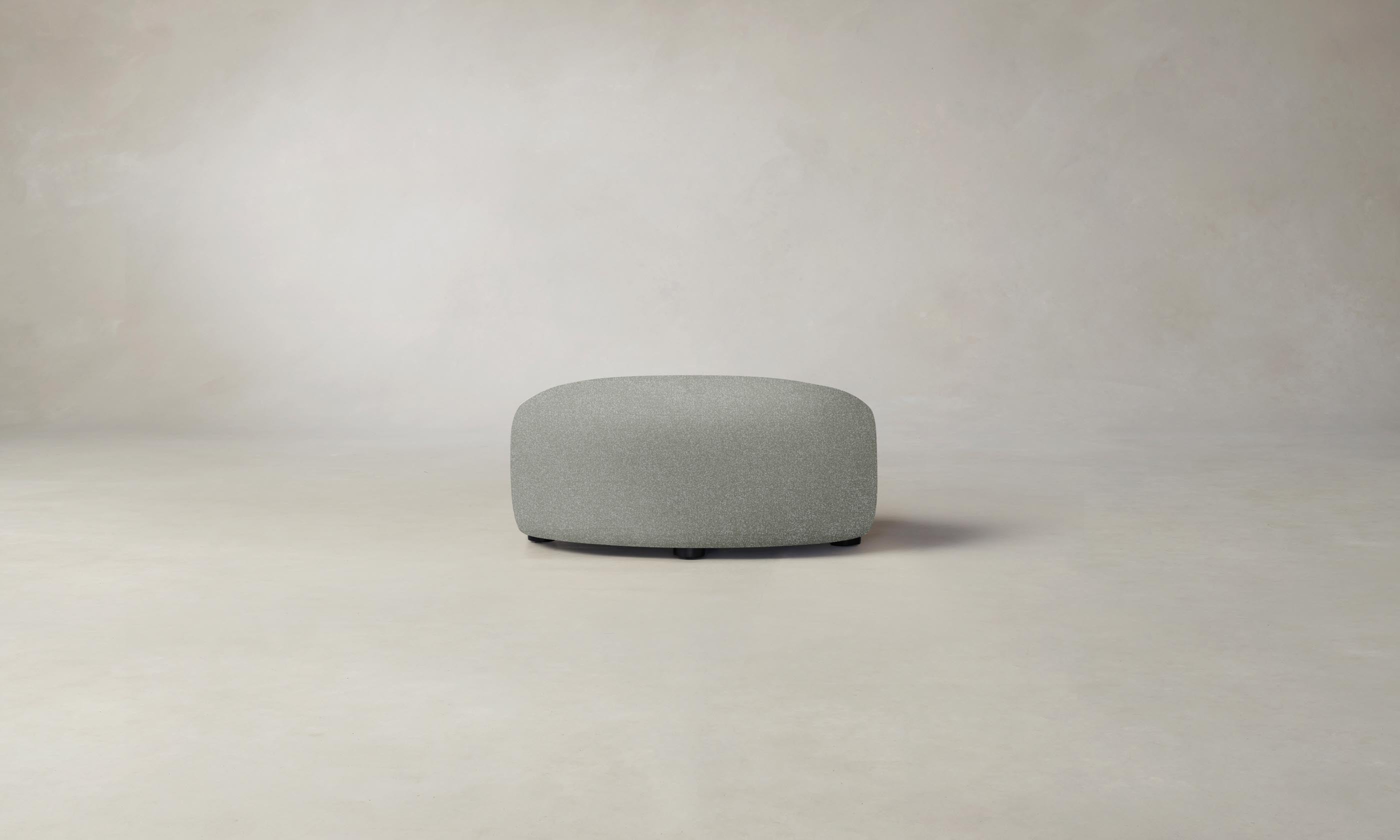 Premium Chelsea Ottoman with Merino Granite Upholstery - Stylish Footrest & Extra Seating for Living Room, Bedroom, or Office