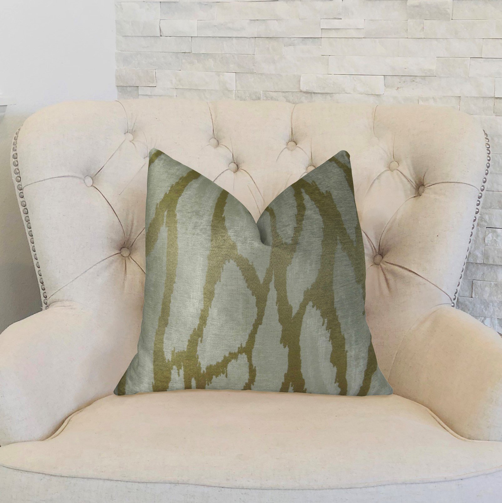 Plutus Kailua Branch Handmade Luxury Pillow - 20x26 Inch Standard Size Premium Decorative Throw Pillow for Sofa, Bed & Home Decor