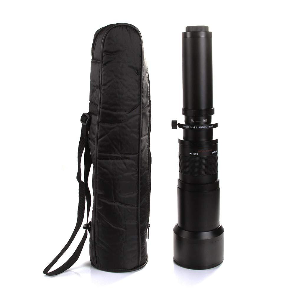650-1300mm f/8 Manual Telephoto Zoom Lens for Sony E-Mount Cameras with 2X Teleconverter (Extends to 2600mm) - Professional Photography Accessory Kit for Wildlife, Sports & Long-Distance Shooting