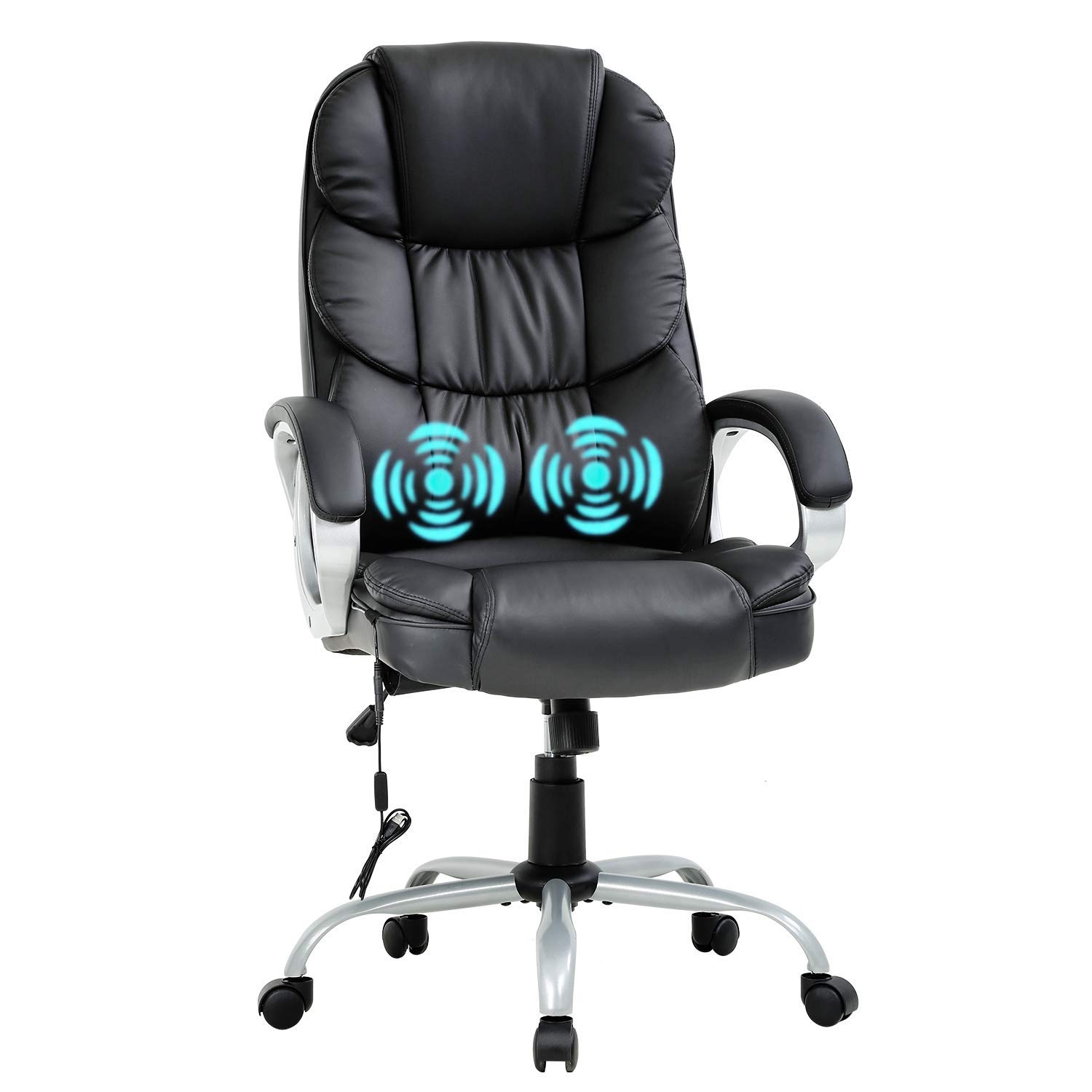 Ergonomic High Back Office Chair - Adjustable Executive Desk Chair with Lumbar Support & PU Leather Swivel Seat for Big and Tall Users - Perfect for Home Office, Gaming, and Professional Workspaces