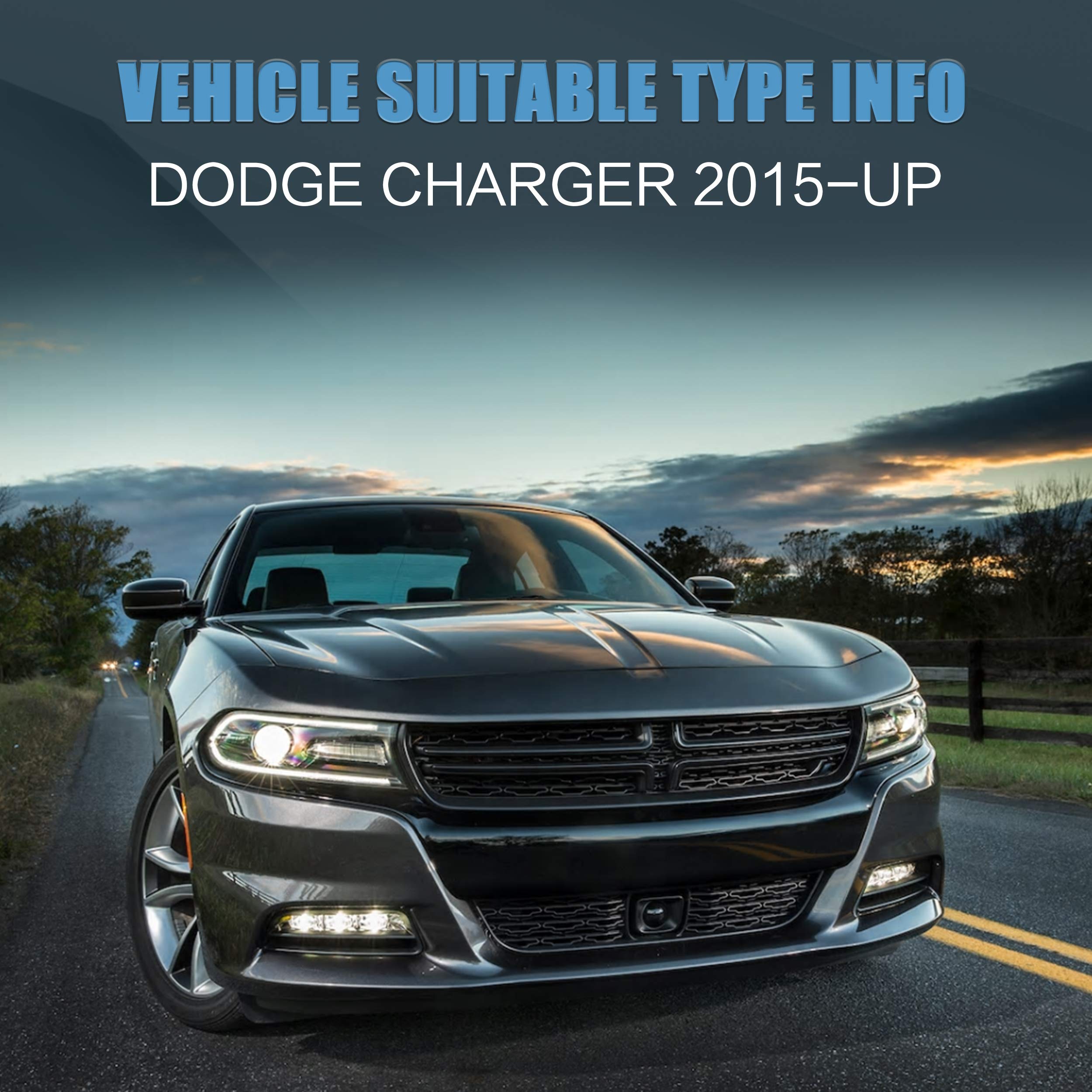 VLAND LED Headlight Assembly for Dodge Charger 2015-2020 - Full LED Replacement Lights with Plug-and-Play Installation - Perfect for Night Driving & Off-Road Adventures