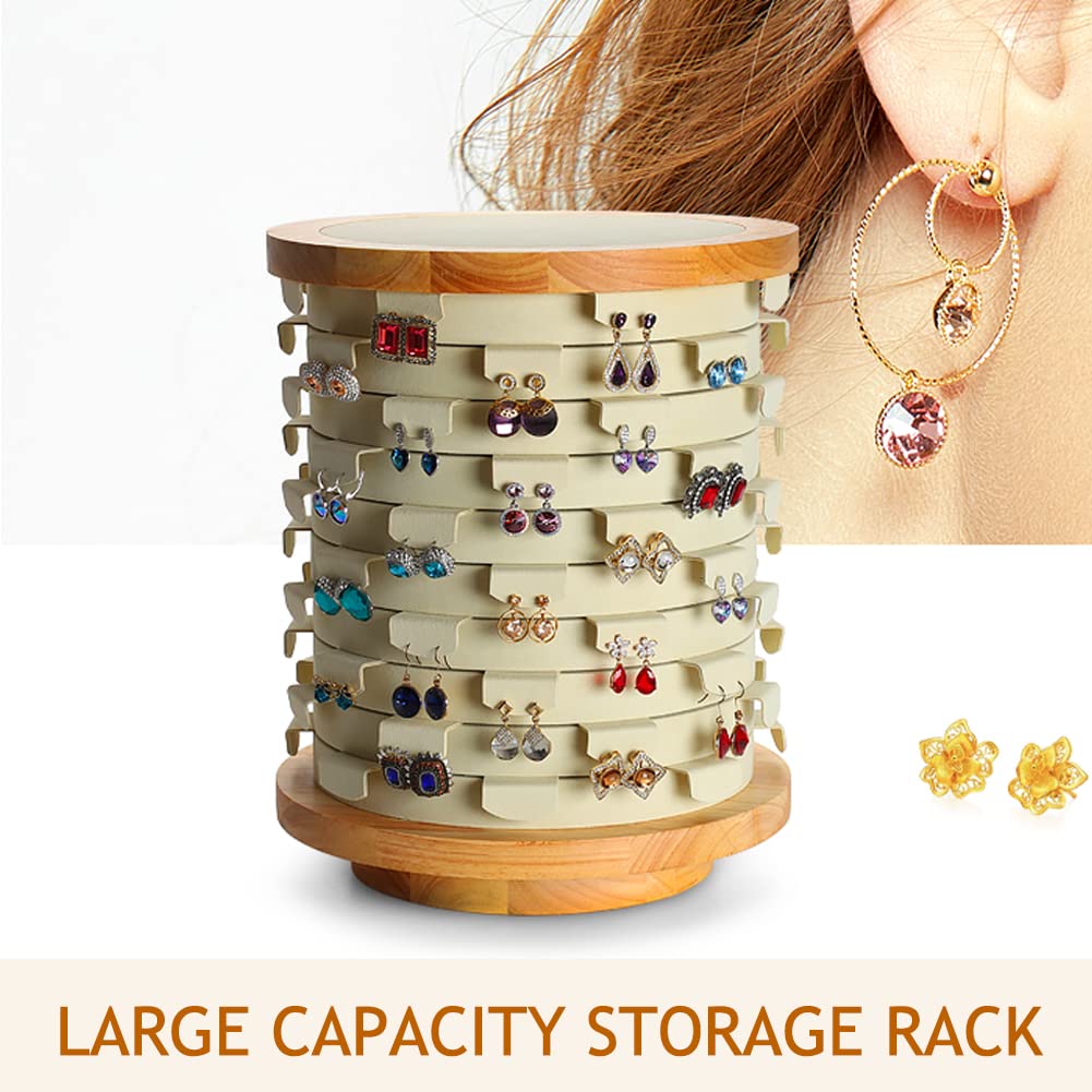Rotating Jewelry Stand for Earrings - Organizer & Display Holder for Studs, Dangle, Hoop Earrings | Perfect for Dresser, Vanity, Bedroom & Closet Storage & Decoration