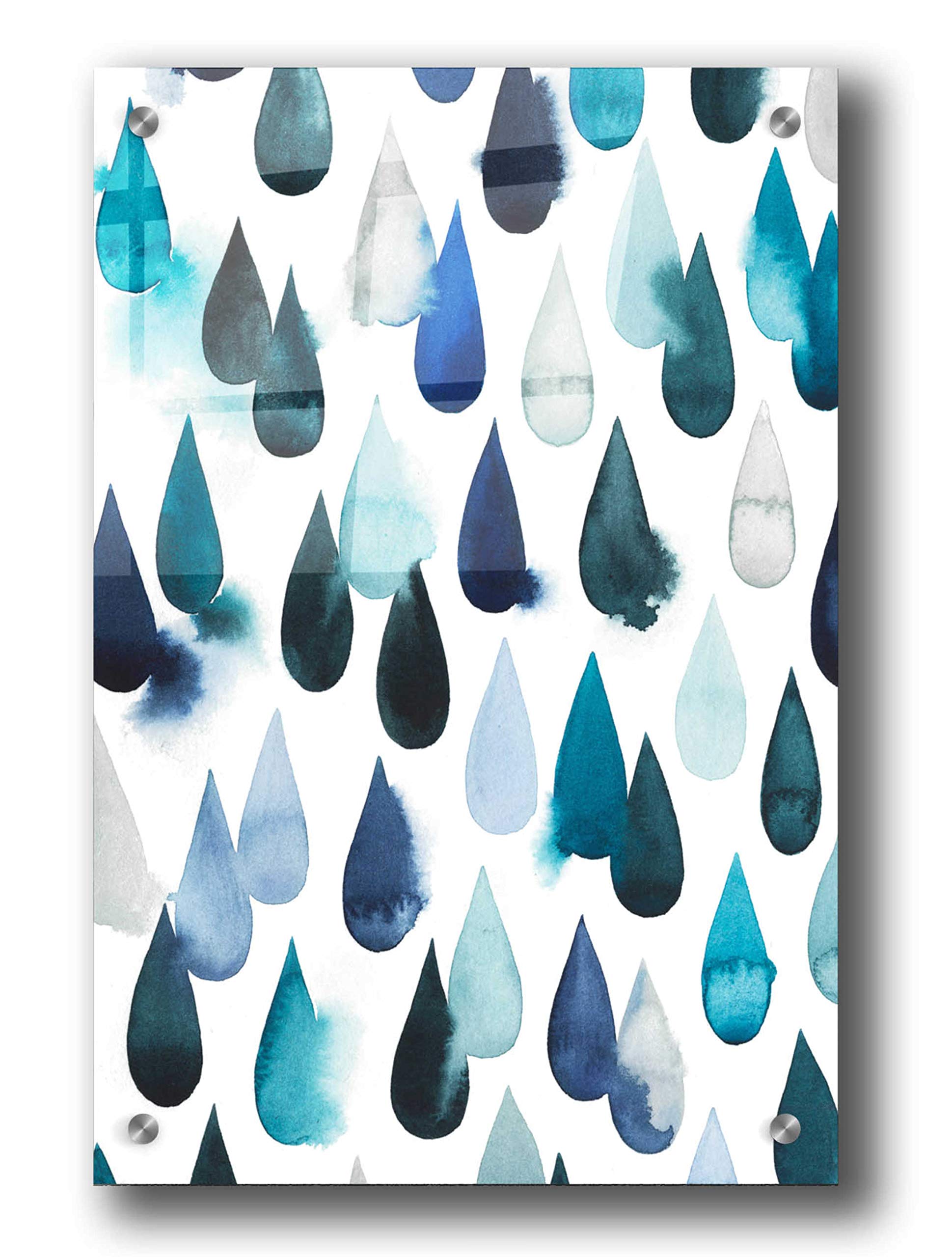 Grace Popp 'Water Drops I' Acrylic Glass Wall Art - 24x36 Inches Modern Abstract Painting for Living Room, Bedroom & Office Decor
