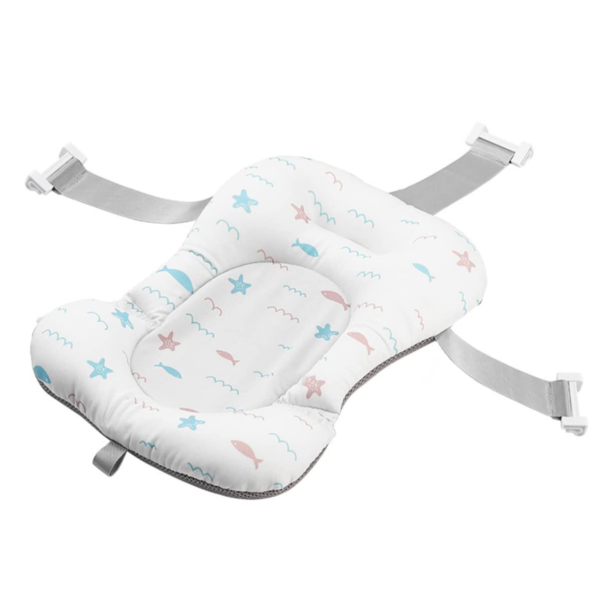 TOYANDONA Baby Bath Net Tub - Portable Travel Bassinet & Bathtub Support Cradle with Soft Pad - Safe Newborn Bathing Seat for Home & Travel (White) - Perfect for Infants, Toddlers & Newborns