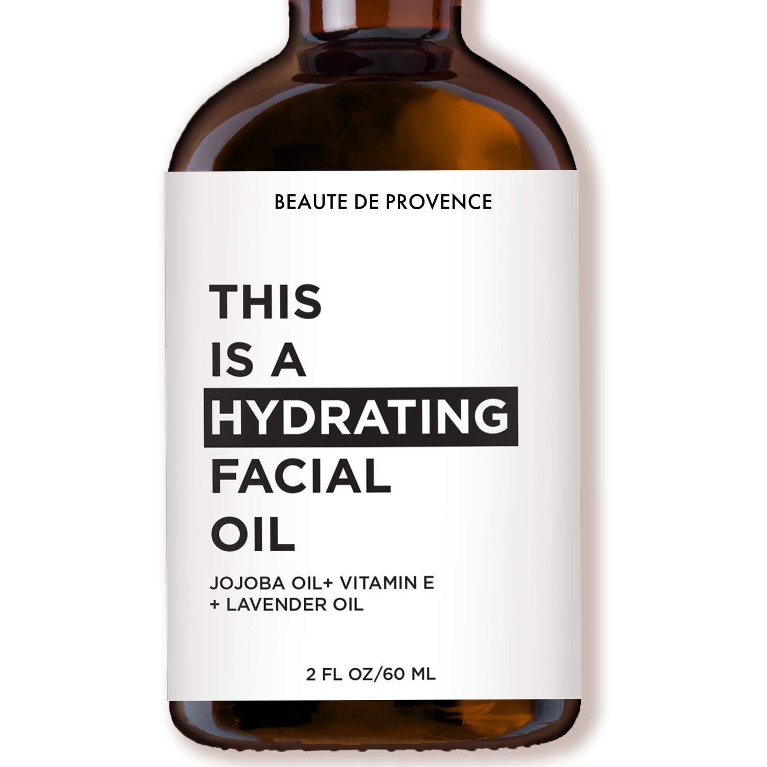 HYDRATING Facial Oil with Jojoba, Vitamin E & Lavender - 2 Fl Oz - Natural Moisturizer for Dry Skin - Perfect for Night Routine & Daily Skincare