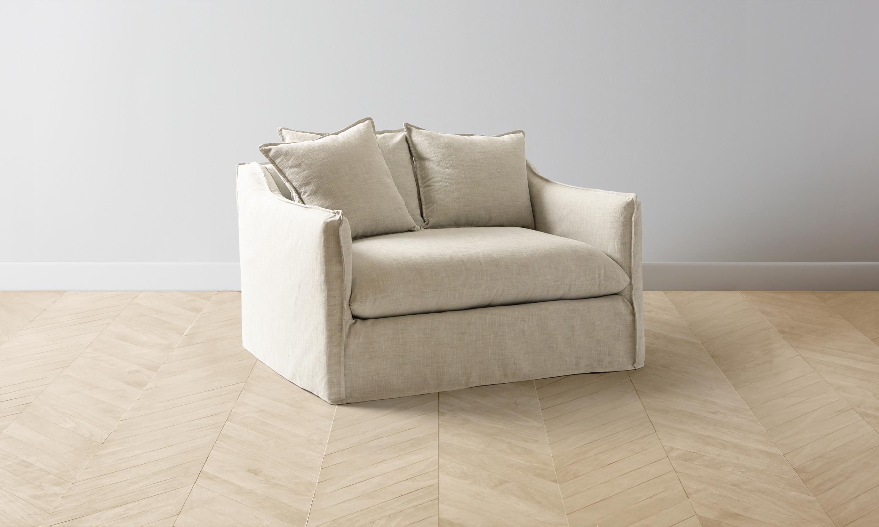 Dune Slipcover Chair and a Half - Performance Linen Weave Beige Recliner | Perfect for Living Room, Reading Nook & Cozy Home Decor