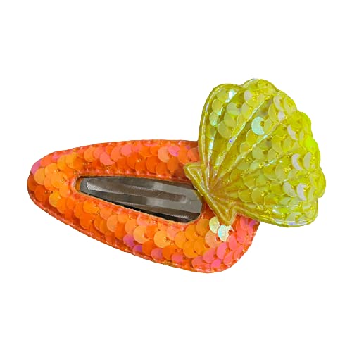 Sparkly Hair Clips for Girls - 6 Pack Sequin & Seashell Hairpins - Cute Hair Accessories for School, Parties & Everyday Styling