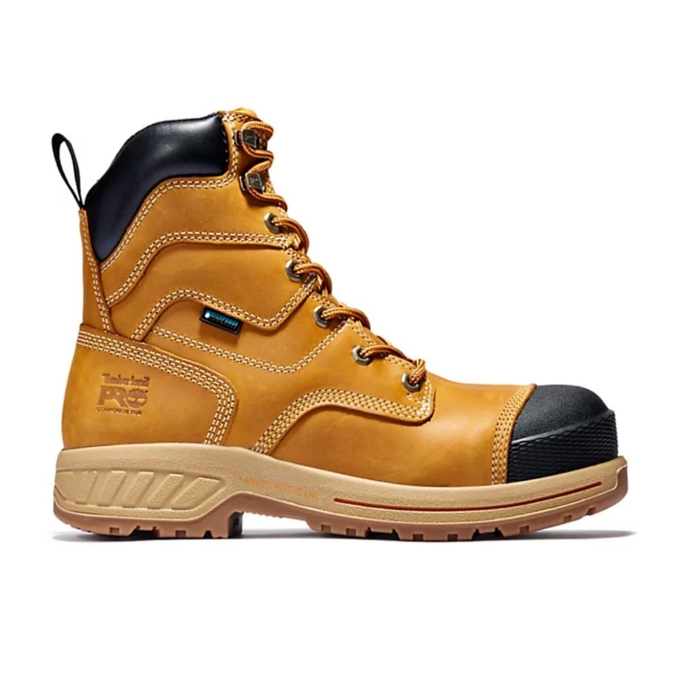 Timberland PRO Endurance HD Women's 8 Inch Waterproof Composite Toe CSA Certified Work Boots - Tan | Slip Resistant & Comfortable for Construction, Warehouse & Outdoor Jobs