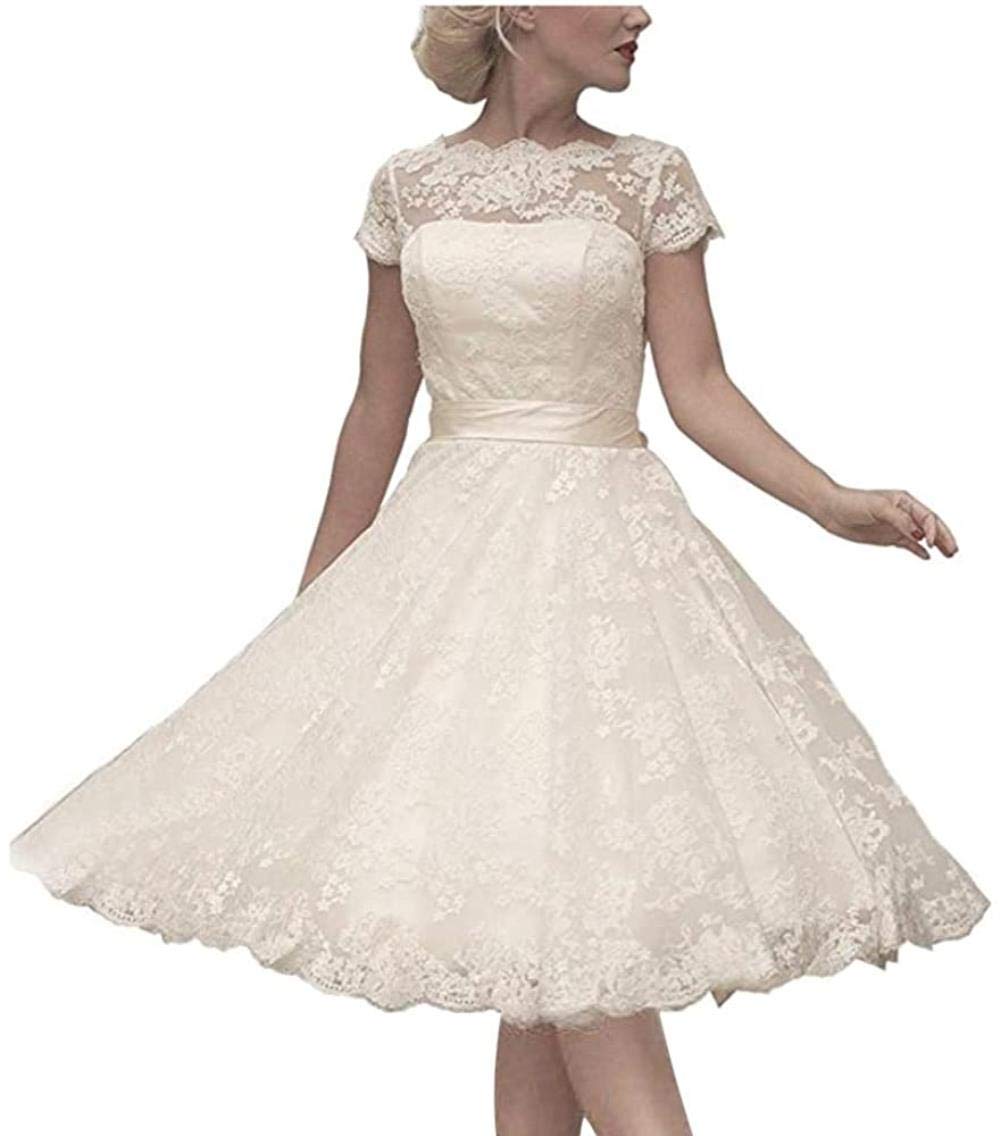 Elegant Women's Cocktail Dresses Knee-Length Floral Lace Formal Wedding Guest Dress for Bridal Shower, Evening Party & Special Occasions