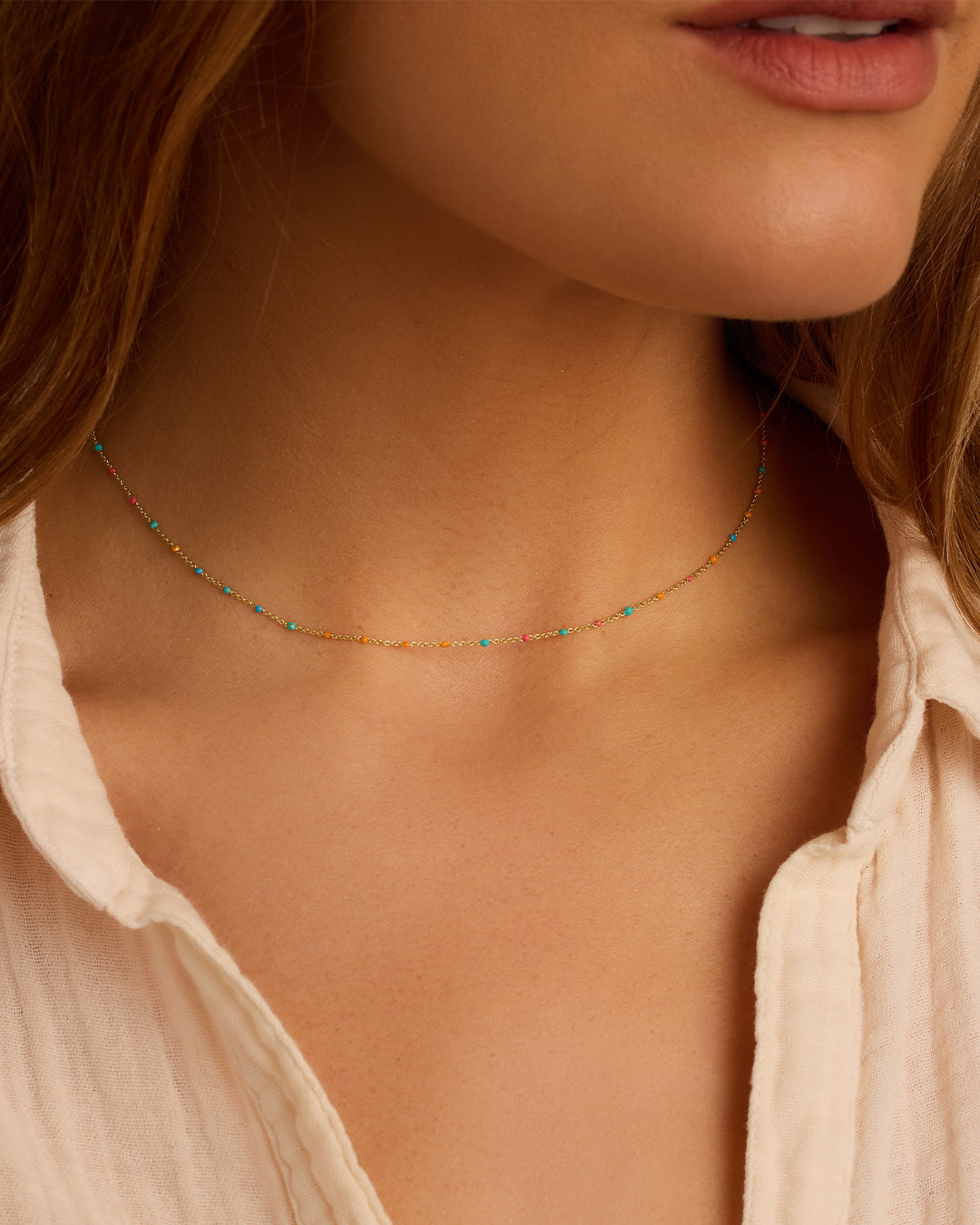 Elegant Capri Short Necklace for Women - Dainty Layering Chain Jewelry - Perfect for Everyday Wear, Date Nights & Gifting