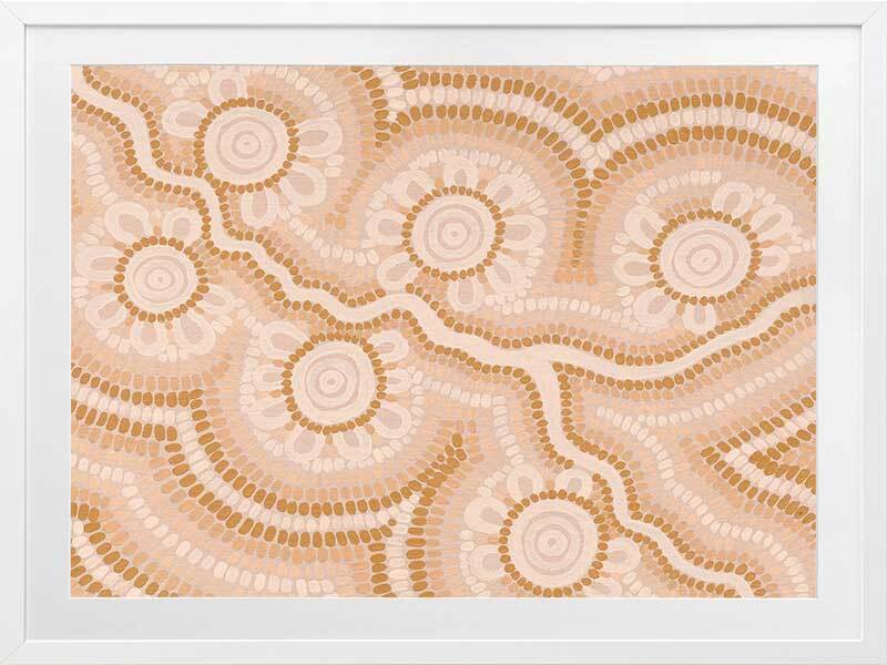 River Connection Neutral Framed Art Print - Nature Inspired Wall Decor for Living Room, Bedroom & Office
