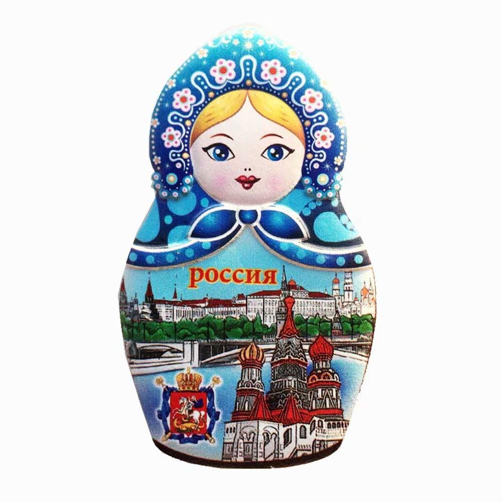 Handmade 3D Resin Matryoshka Doll Fridge Magnet - Russian Nesting Doll Souvenir from Moscow, Travel Gift & City Collection - Perfect for Fridge Decor, Office Accessories, and Travel Memories