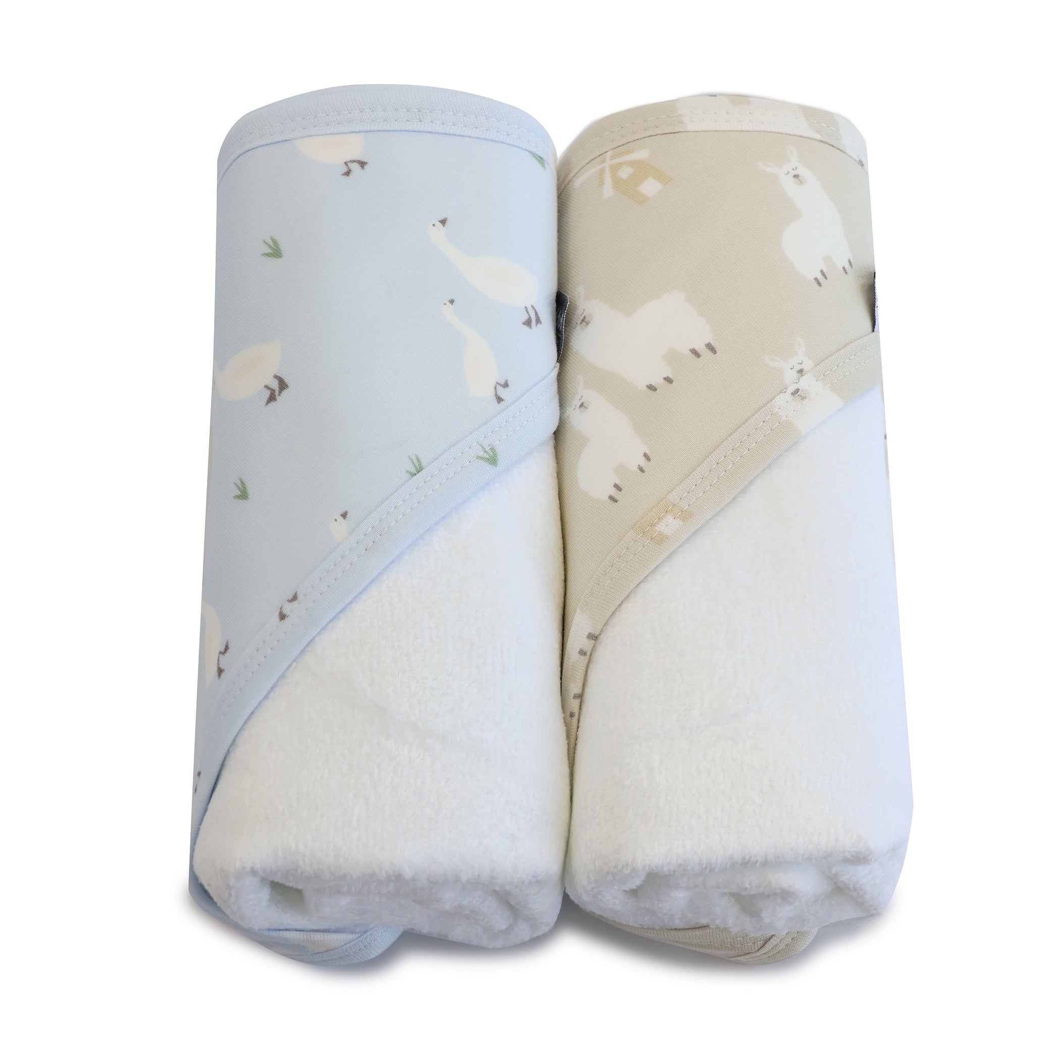 Premium 2-Pack Hooded Baby Towel Set - Soft Sky Blue & Almond for Newborns, Infants & Toddlers - Perfect for Bath Time, Swimming & Beach Outings