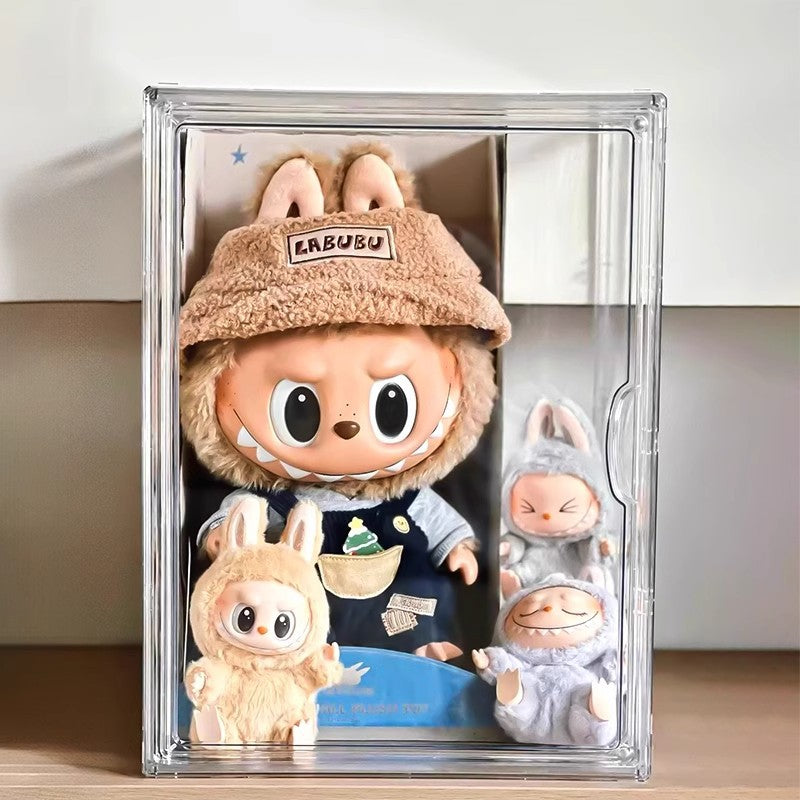 POP MART Figure Display Case - Clear Acrylic Desktop Storage Box for Collectible Toys - Perfect for Home Office, Shelf Decoration & Gift Packaging