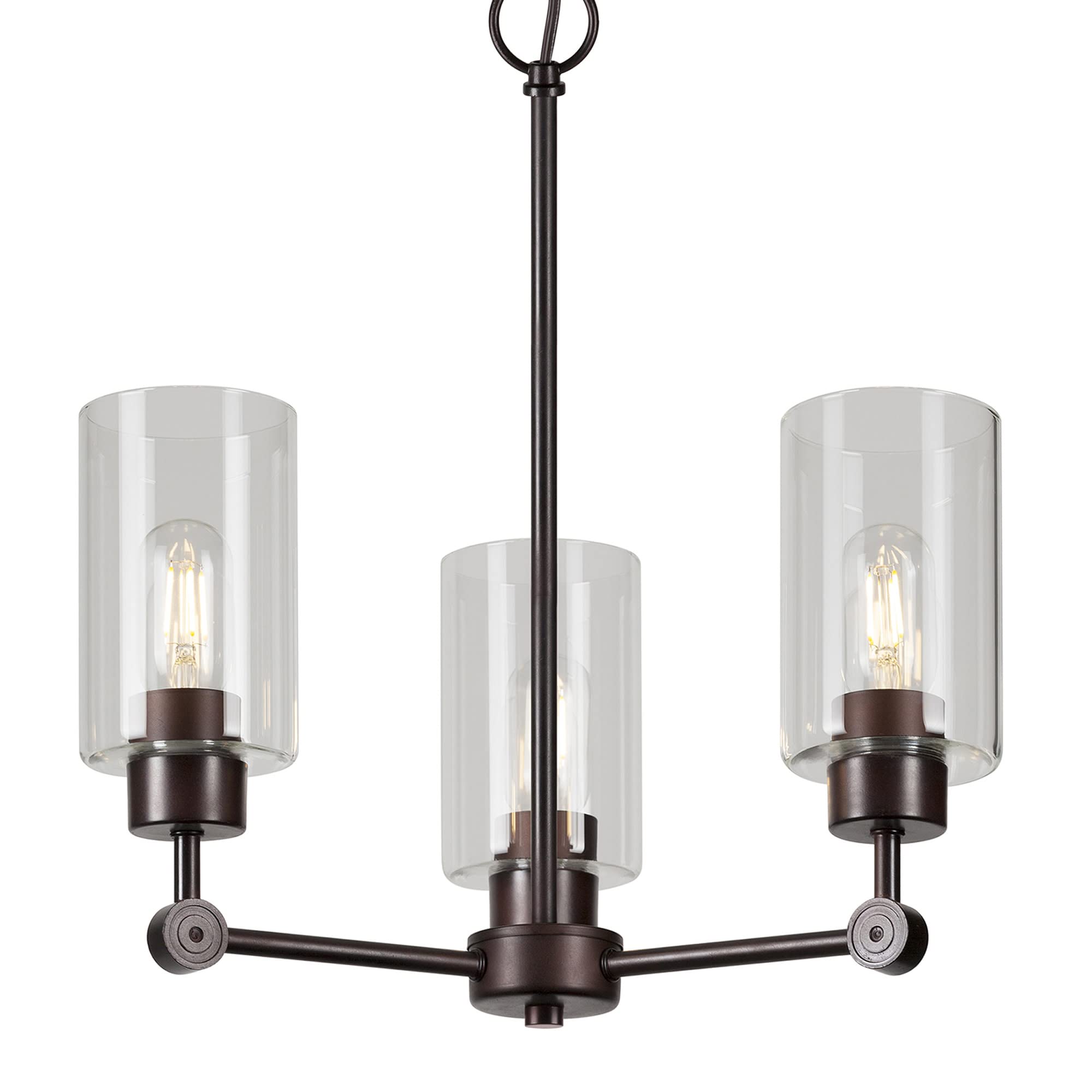 Forte 2614-03-32 Elegant Bronze 3-Light Chandelier - Perfect for Dining Room, Bedroom & Living Room Lighting Decor