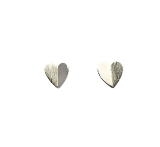 Elegant Folded Heart Earrings for Women - Sterling Silver Dainty Love Jewelry Gift for Valentine's Day, Anniversary & Romantic Occasions