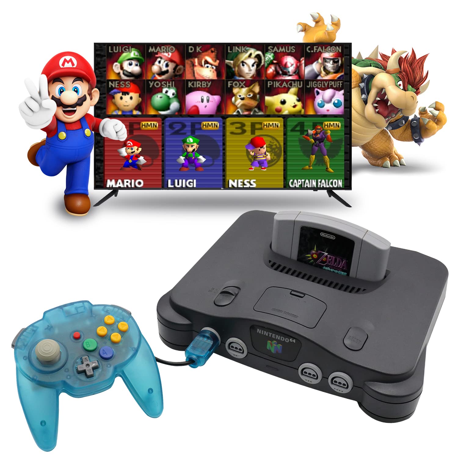 Intec Gaming Warrior 64 Wired Controller for Nintendo 64 N64 Console - Blue | Compatible with Original N64 System | Perfect for Retro Gaming & Multiplayer Sessions