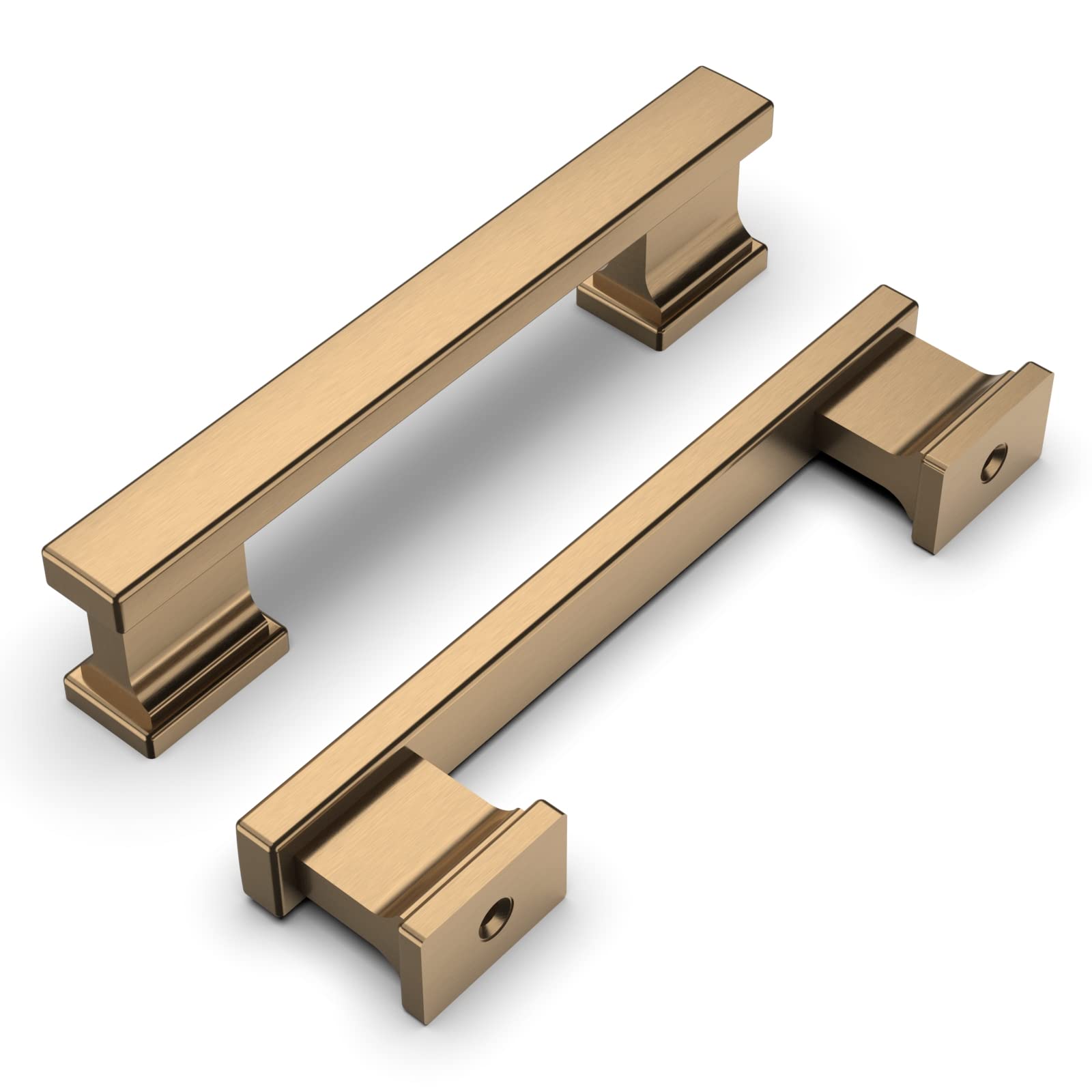 10 Pack 3.75 Inch (96mm) Champagne Bronze Cabinet Handles - Gold Kitchen Cabinet Hardware Pulls for Drawers, Dressers, Cupboards & Wardrobes - Perfect for Home Renovation & Furniture Upgrade