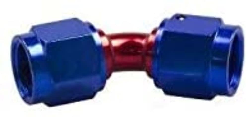 Red Horse Performance 8145-10-1-10 Female to Female AN/JIC Flare Swivel Coupling -45 Degree - Red & Blue - Hydraulic & Fuel Line Connections for Automotive, Marine & Industrial Applications