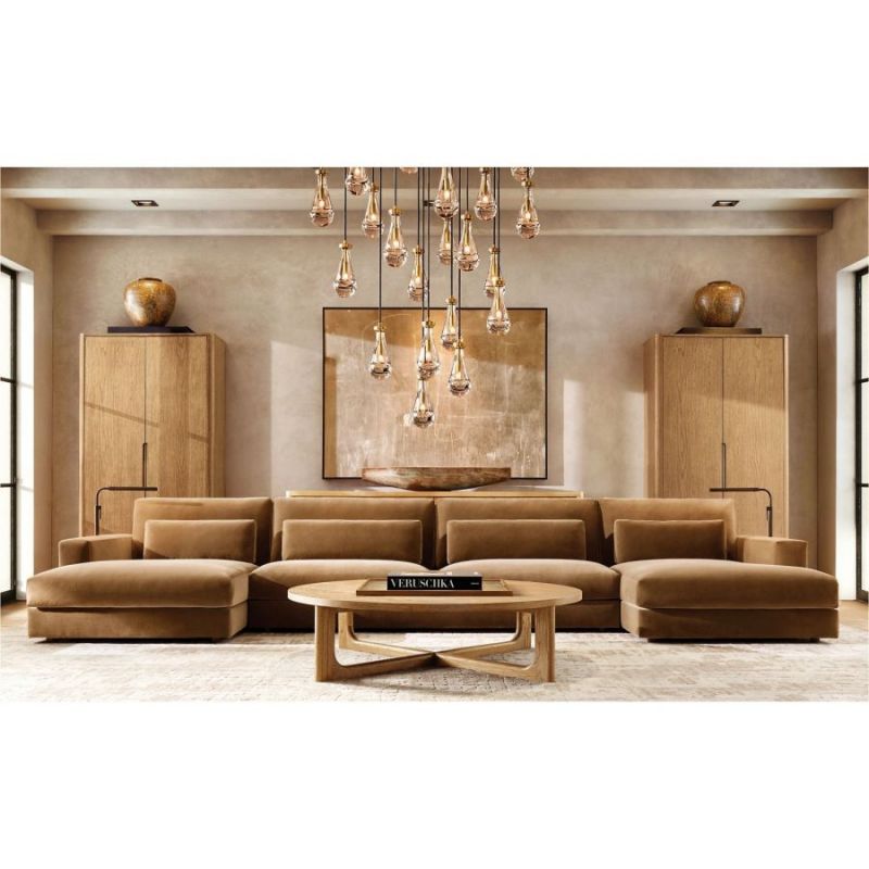 60-Inch Raindrop Round Crystal Chandelier - Elegant Dining Room Lighting Fixture for Modern Home Decor