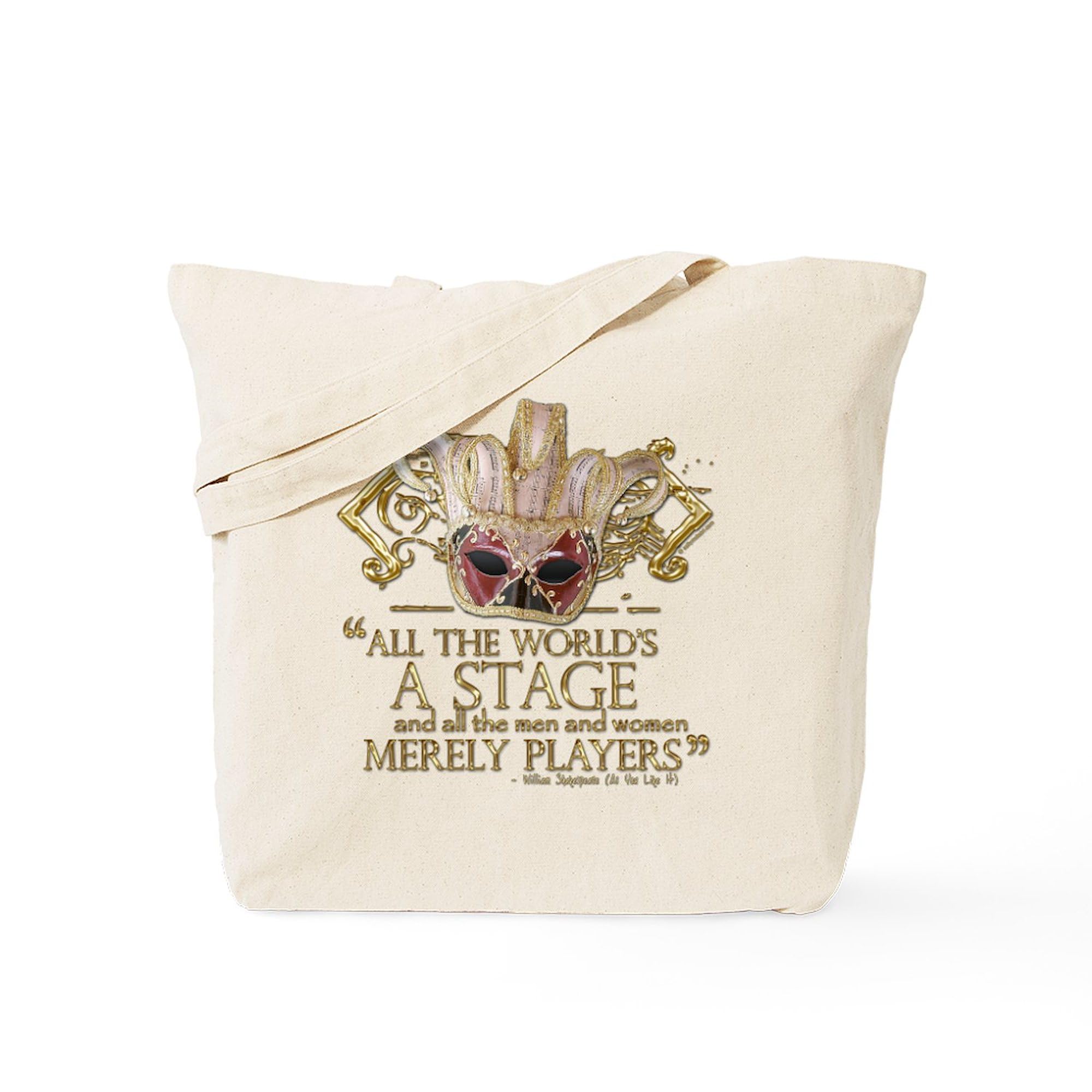 Shakespeare As You Like It Quote Tote Bag - Natural Canvas Reusable Grocery Shopping Bag for Book Lovers & Literary Gifts