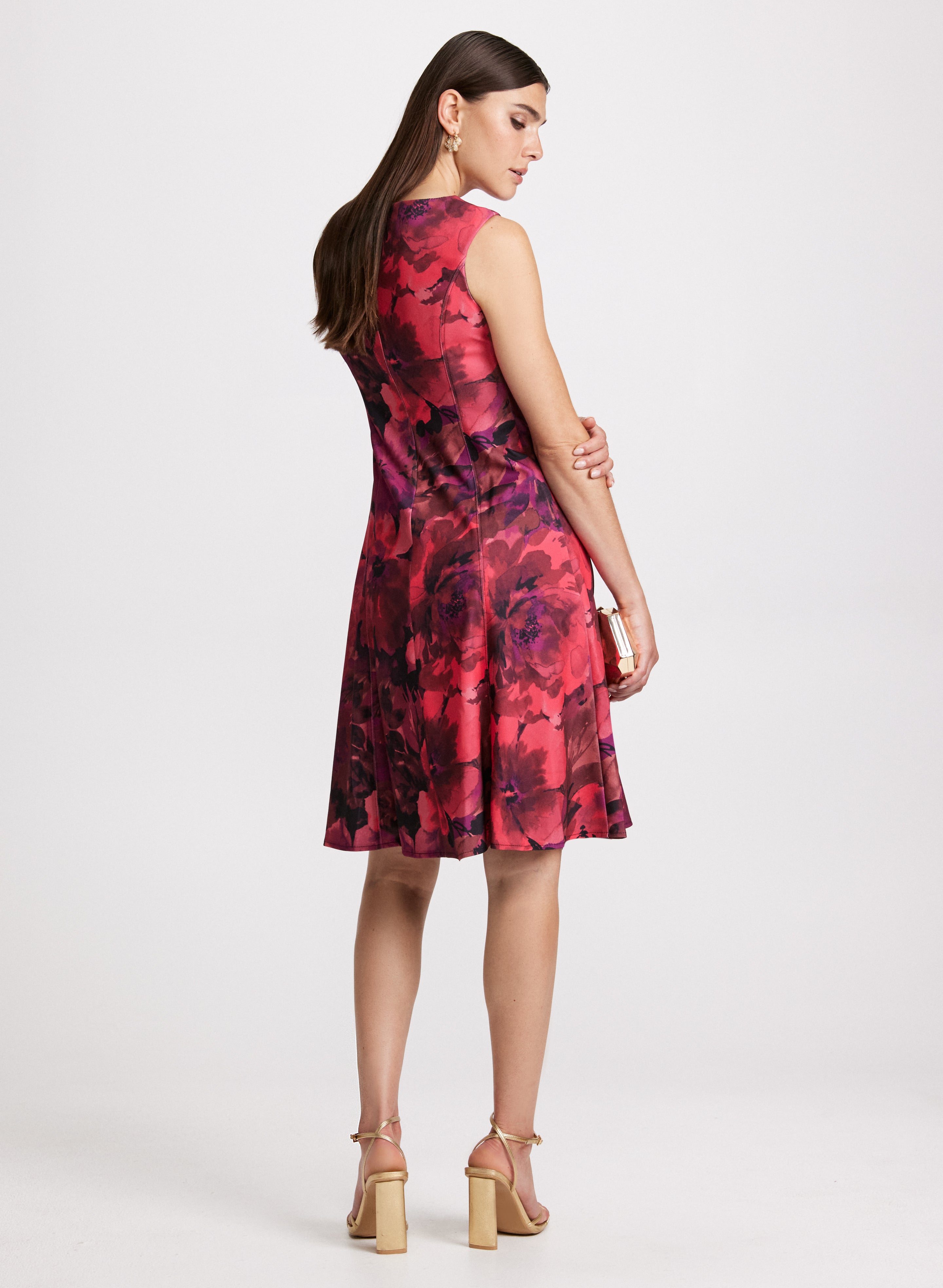 Floral Print Neoprene Dress for Women - Stylish & Comfortable Summer Dress for Beach, Party & Casual Wear