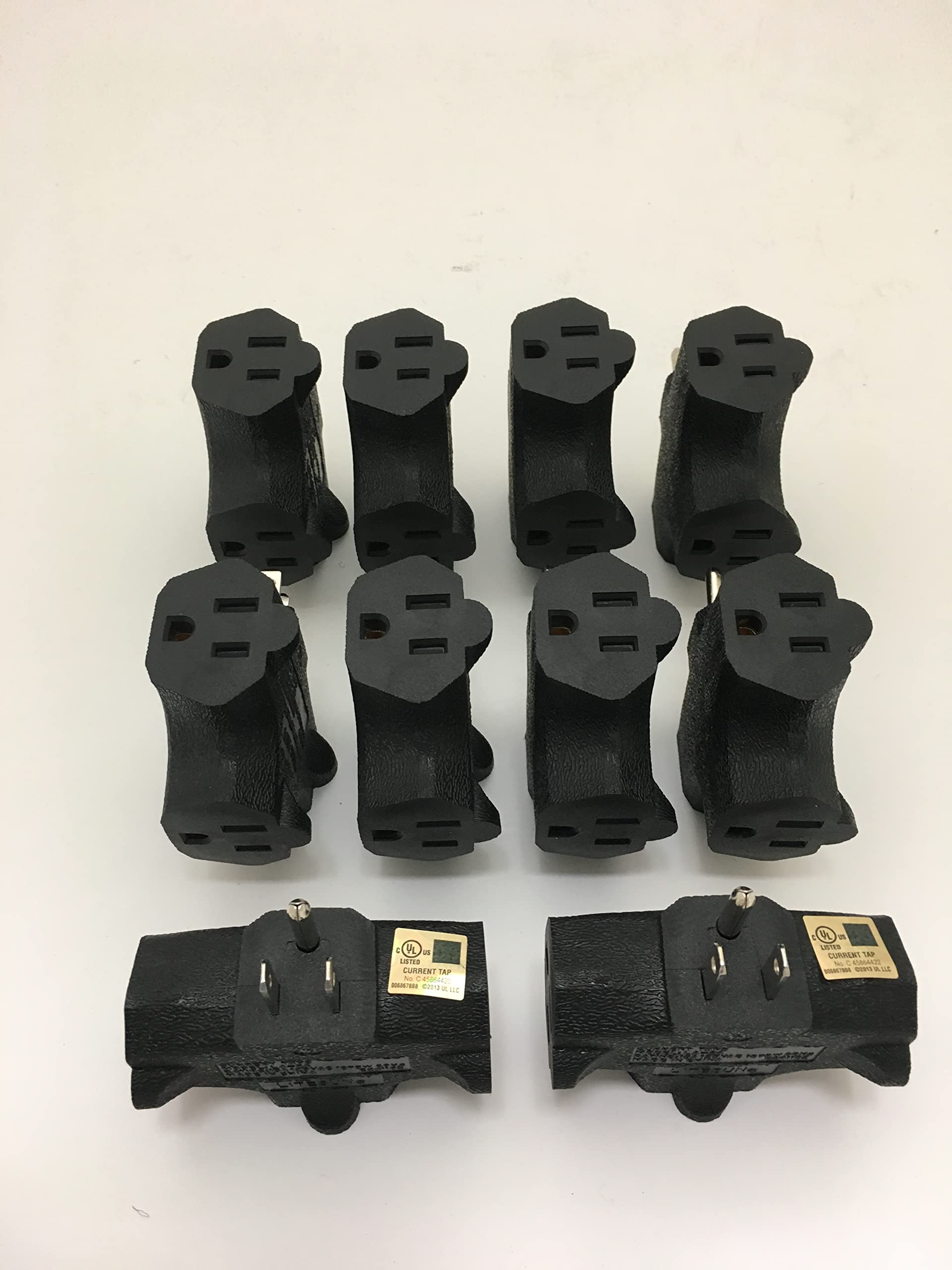 AVB Cable LA-24-50PK Heavy Duty 3 Way Grounded Power Outlet Splitter - 50 Pack Black | Extension Cord for Home, Office, Workshop & Electronics | Zack Electronics