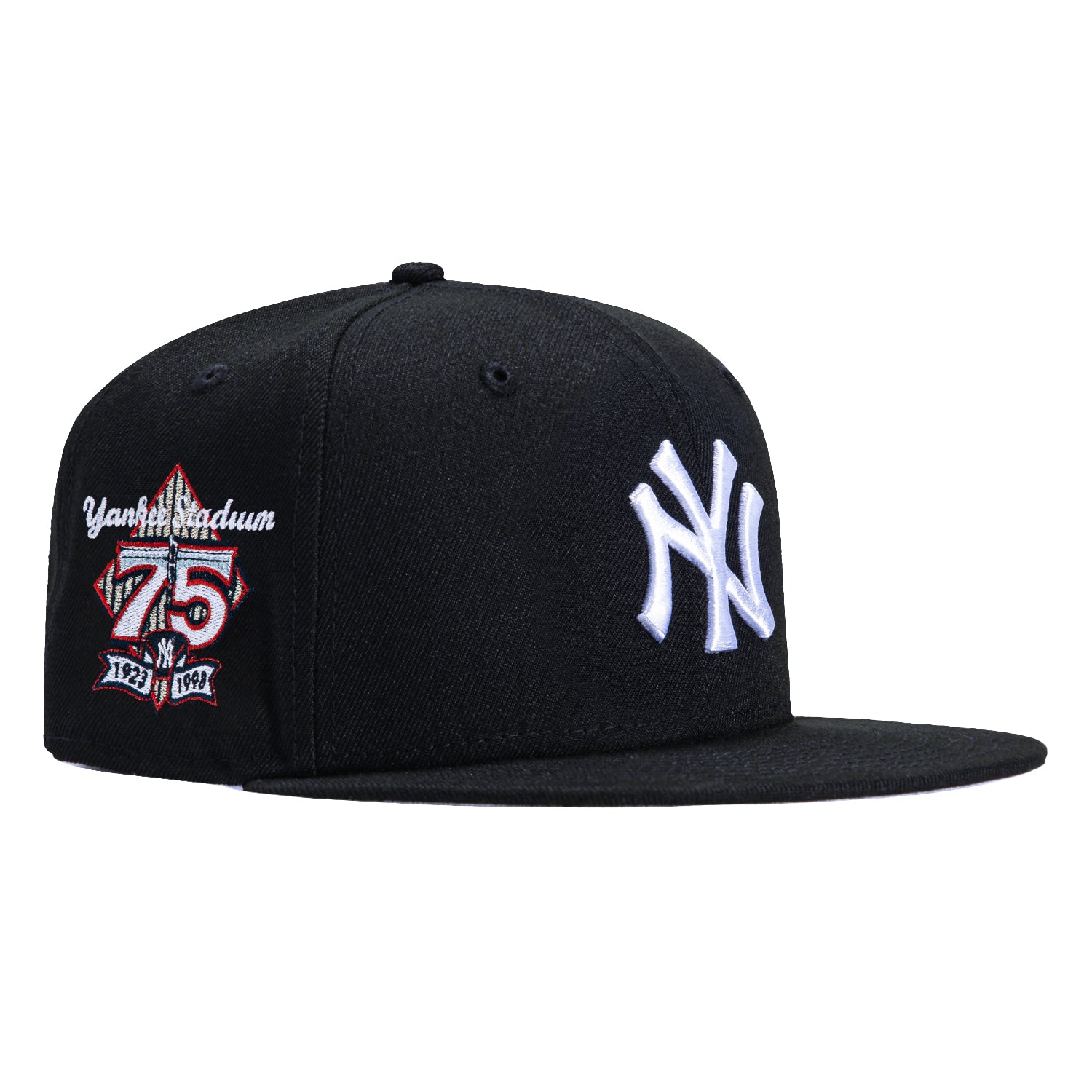 New Era 59Fifty New York Yankees 75th Anniversary Stadium Patch Baseball Cap - Navy Blue Adjustable Fitted Hat for Men & Women - Perfect for Games, Fan Gear & Streetwear Fashion