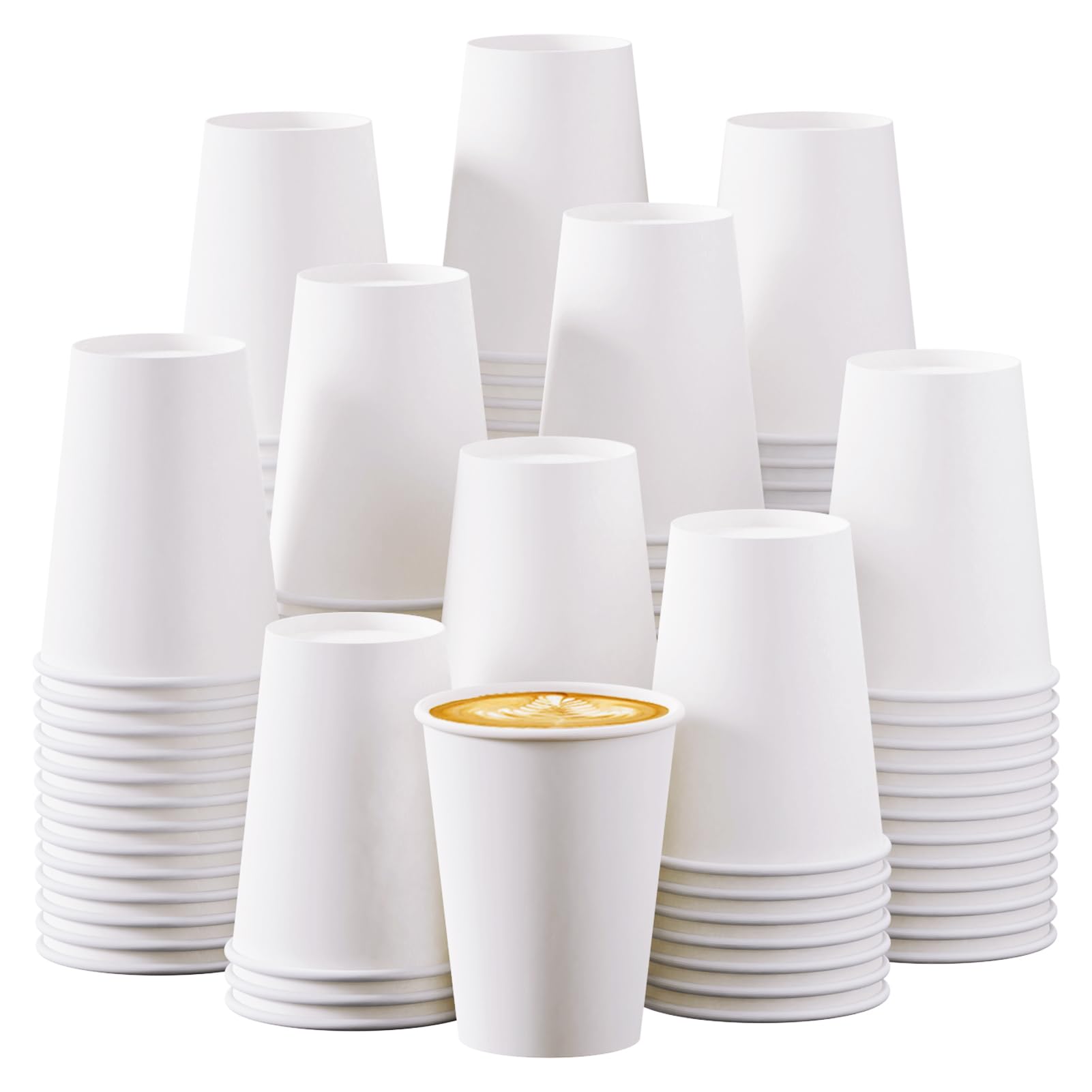 Turbo Bee 12 oz Disposable Paper Cups - 270 Pack Eco-Friendly Coffee Cups for Hot Beverages | Perfect for Coffee Shops, Offices, and Home Use