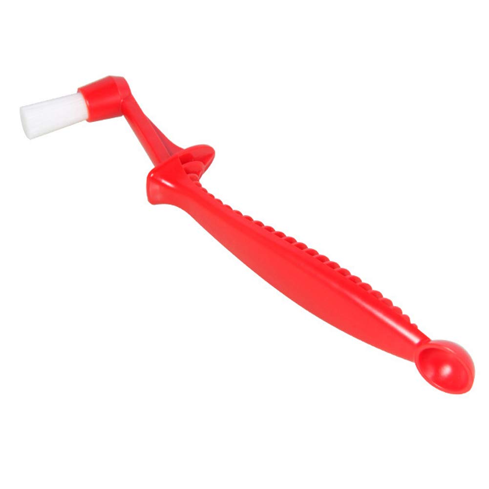 Premium Dual-Use Coffee Grinder Cleaning Brush with Spoon - Red | Coffee Machine & Grinder Cleaning Tool for Home & Professional Baristas | Perfect for Espresso Machines, French Press & Drip Coffee Makers