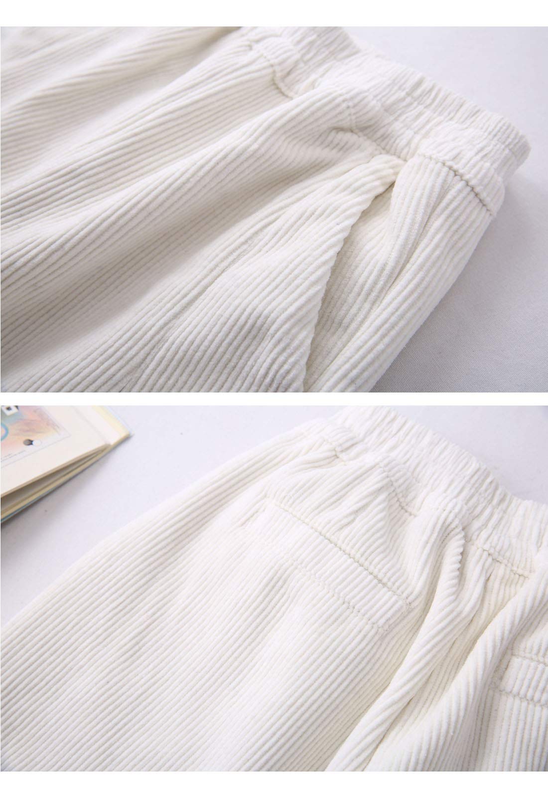 Flygo Women's Casual Thick Fleece Sherpa Lined Corduroy Pants - Warm Winter Elastic Waist Sweatpants for Lounge, Travel & Outdoor Activities