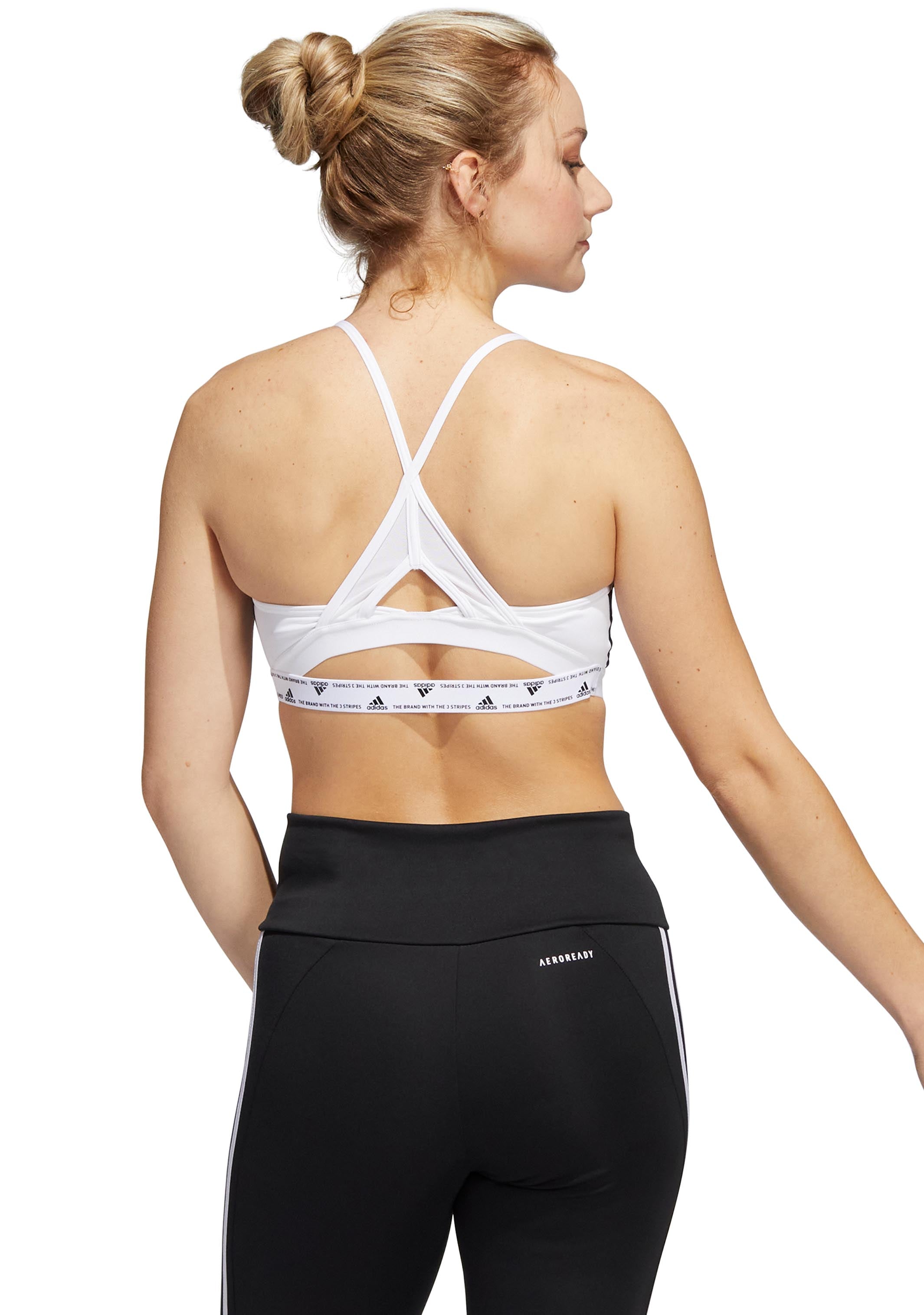 Adidas Women's Aeroreact Training 3-Stripes Sports Bra HC7869 - High-Performance Workout & Gym Support for Running, Yoga, and Fitness