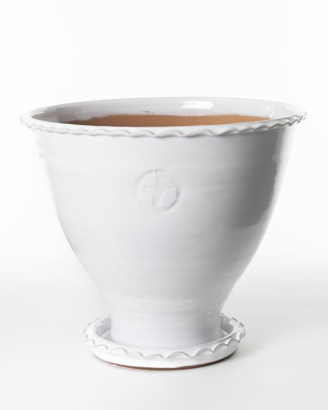 Kruka Sturehof Adelcrantz White Ceramic Flower Pot 24 cm - Perfect for Indoor Plants, Home Decor, and Garden Decorations