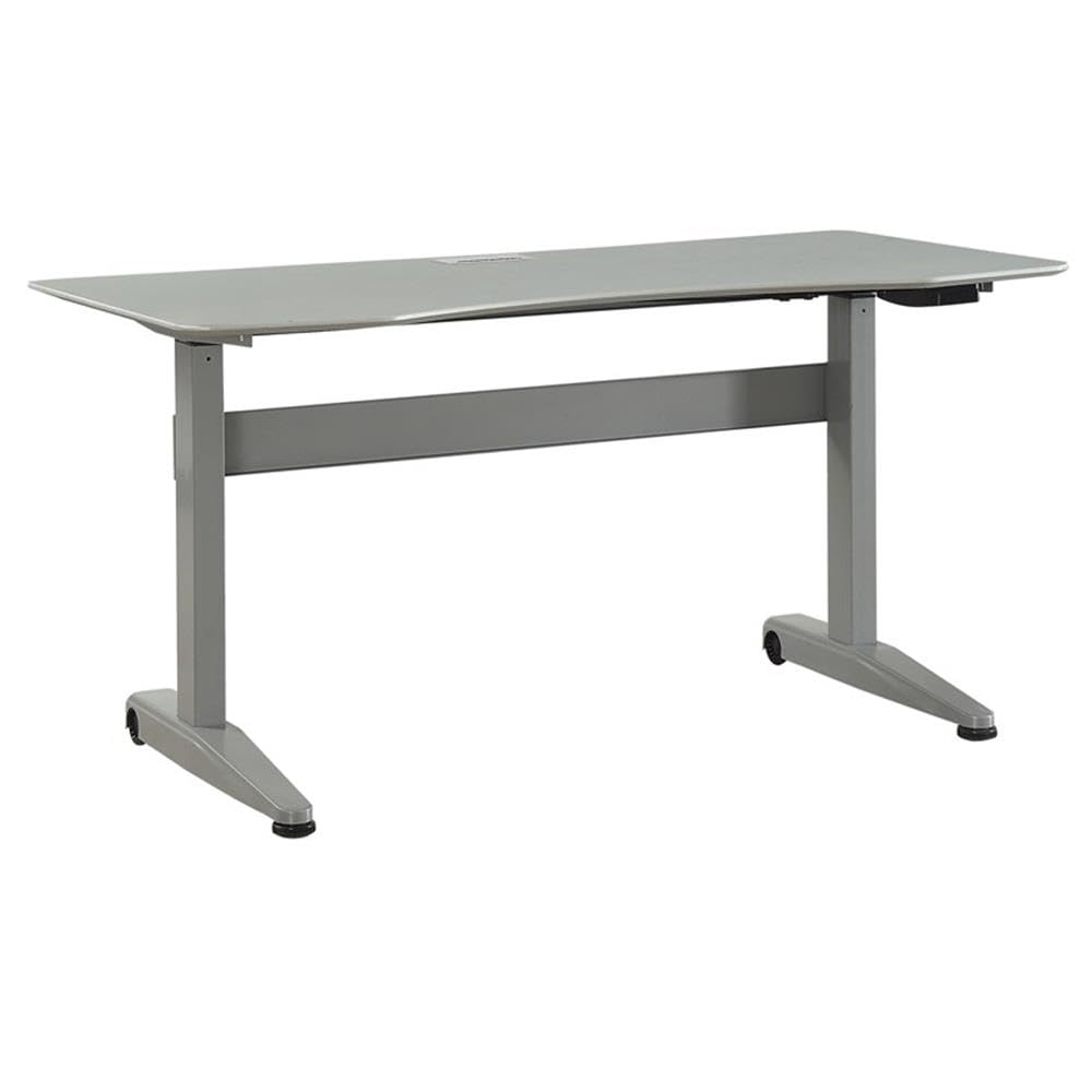 Furniture of America Glenda Adjustable Height Standing Desk - Gray Metal Frame for Home & Office Workspace | Ergonomic Sit to Stand Desk for Work, Study & Gaming