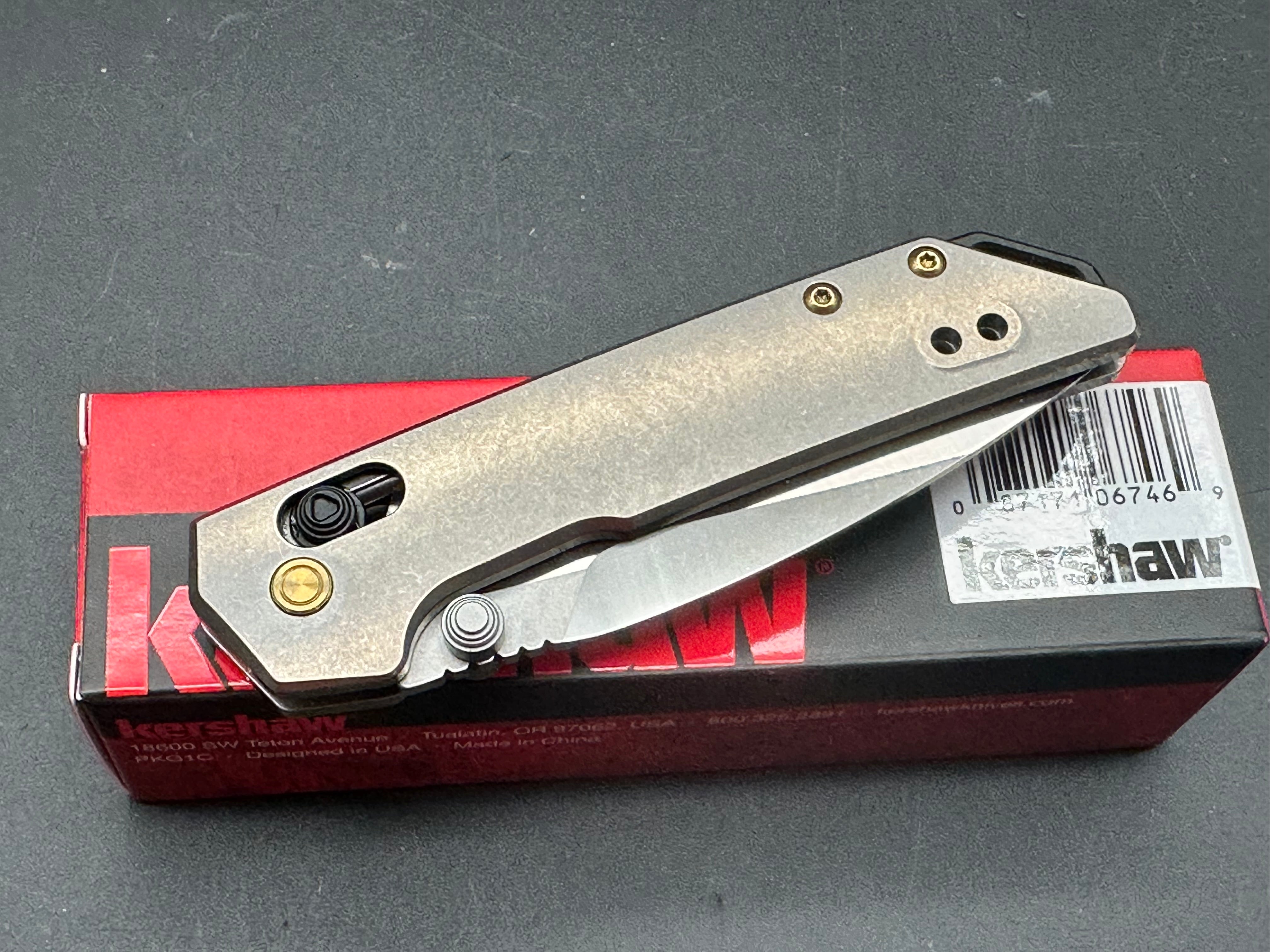 Kershaw MINI IRIDIUM Titanium Pocket Knife - Compact EDC Folding Knife for Outdoor, Camping & Everyday Carry