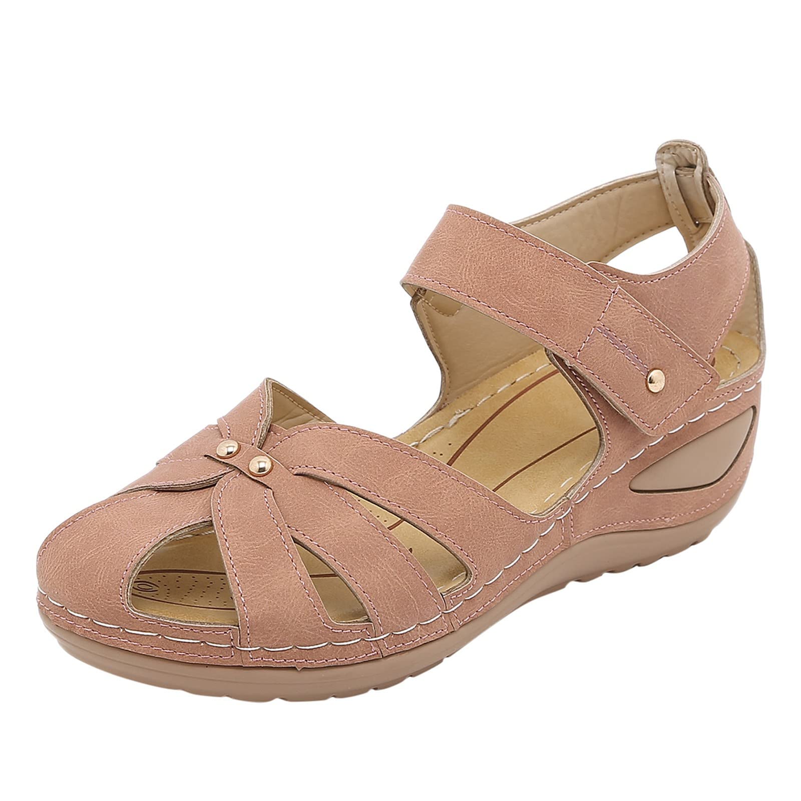 Breathable Summer Women's Wedge Sandals - Comfortable Peep Toe Beach Shoes for Walking & Outdoor Activities