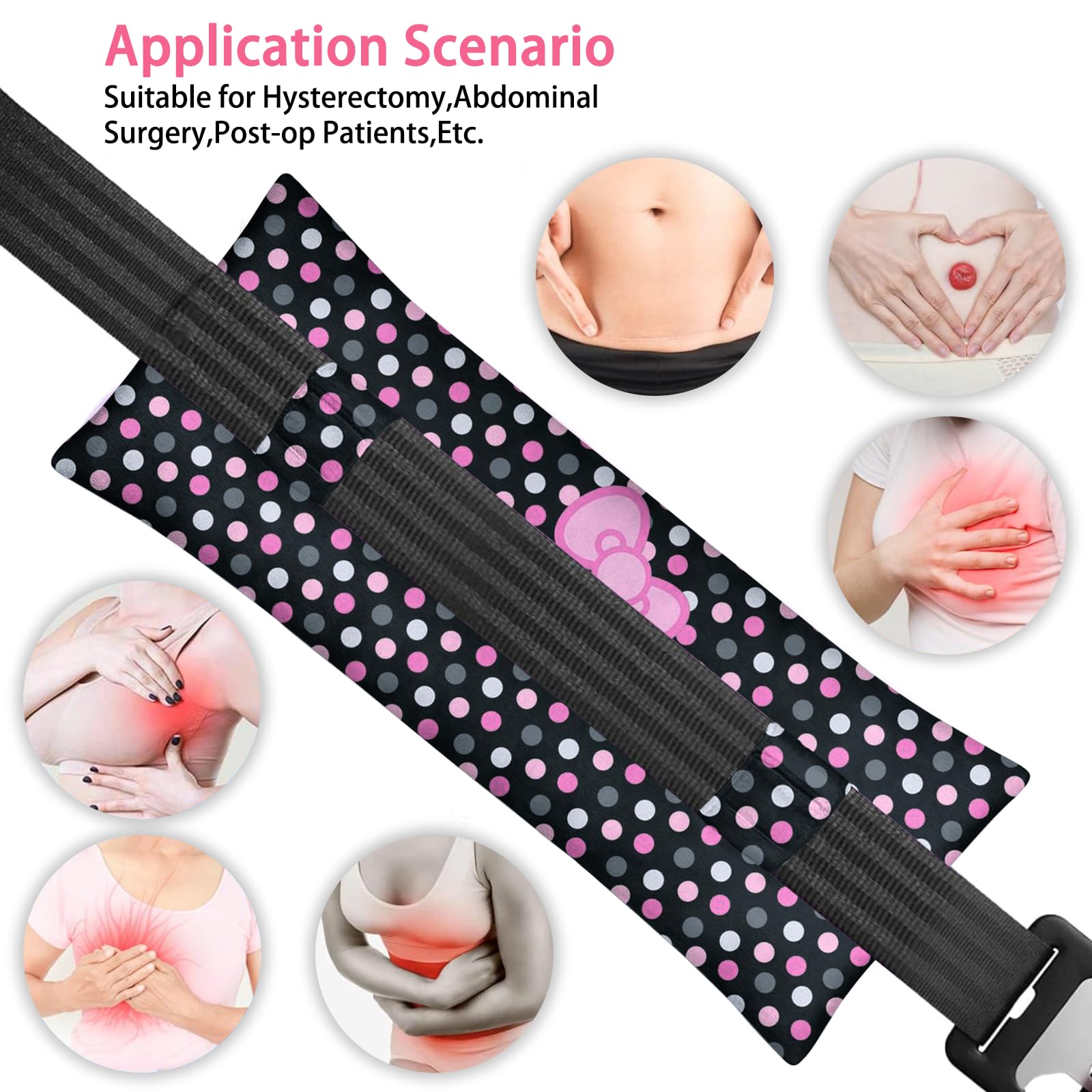 Post-Surgery Comfort Pillow for Mastectomy, Hysterectomy & Heart Surgery Recovery | Chemo Port Protection & C-Section Seatbelt Pillow | Pacemaker Safety Cushion | Thoughtful Breast Cancer Gifts for Women with Bowknot Design | Ideal for Hospital Recovery, Car Travel & Home Comfort