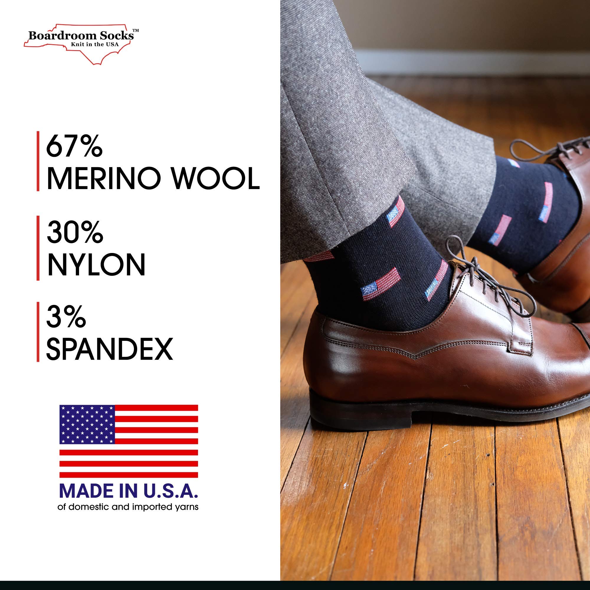 Premium Merino Wool Mid-Calf Dress Socks for Men - Breathable, Comfortable & Stylish - Perfect for Business, Office & Formal Occasions