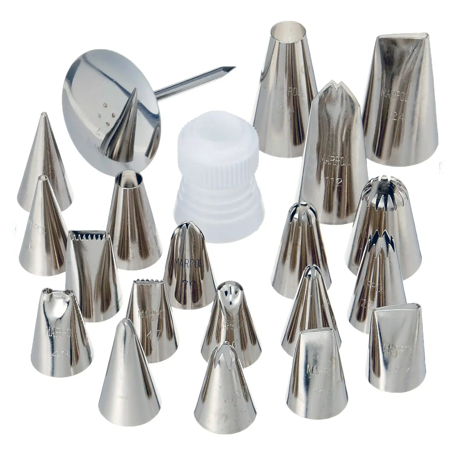 EBM Brass Piping Tips Set with Storage Case - Professional Cake Decorating Tools for Baking, Cupcakes, Cookies & Pastry Designs