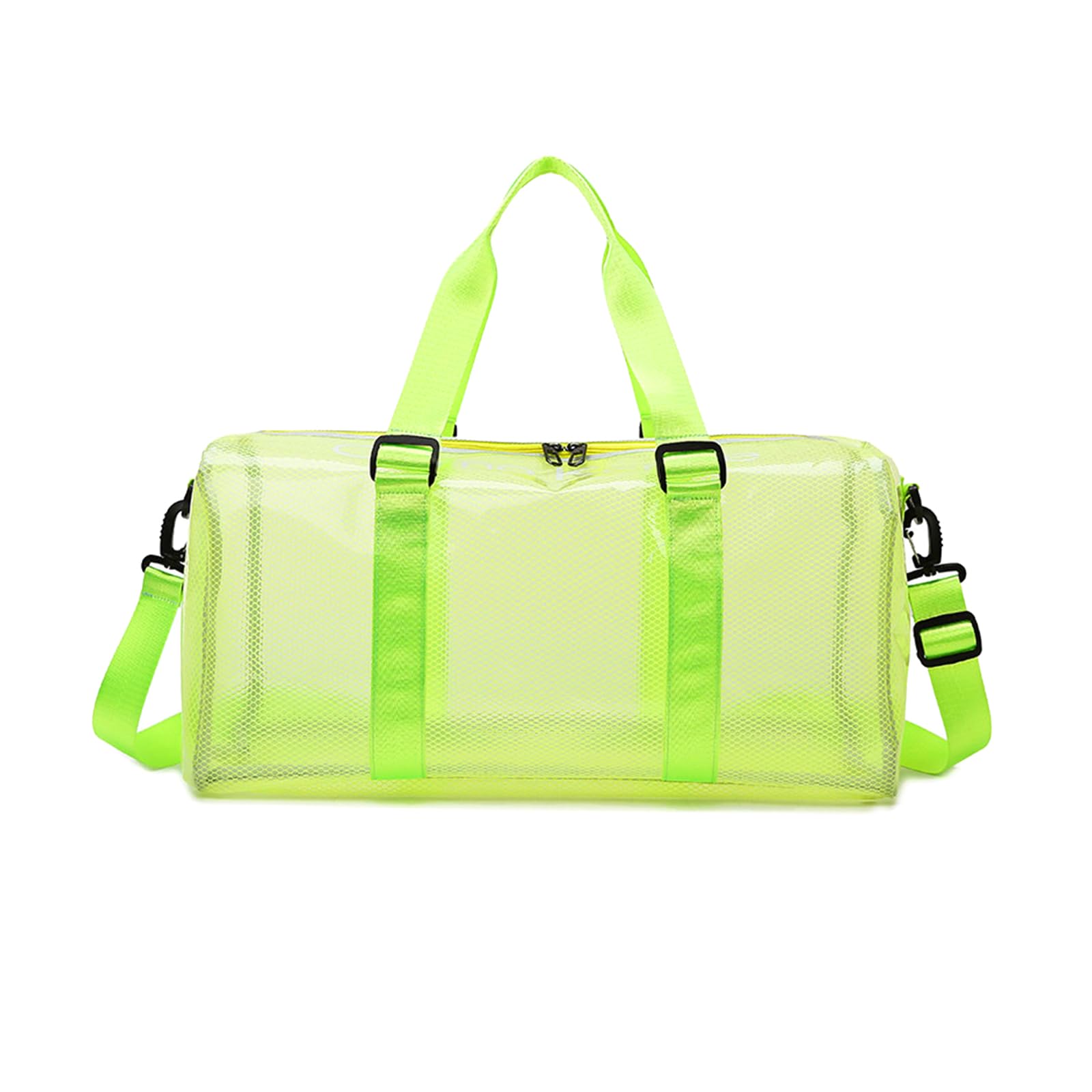 Transparent PVC Waterproof Sports Duffel Bag - Large Jelly Beach Tote with Zipper & Detachable Strap for Swim, Yoga, Gym - Perfect for Travel, Sports & Outdoor Activities