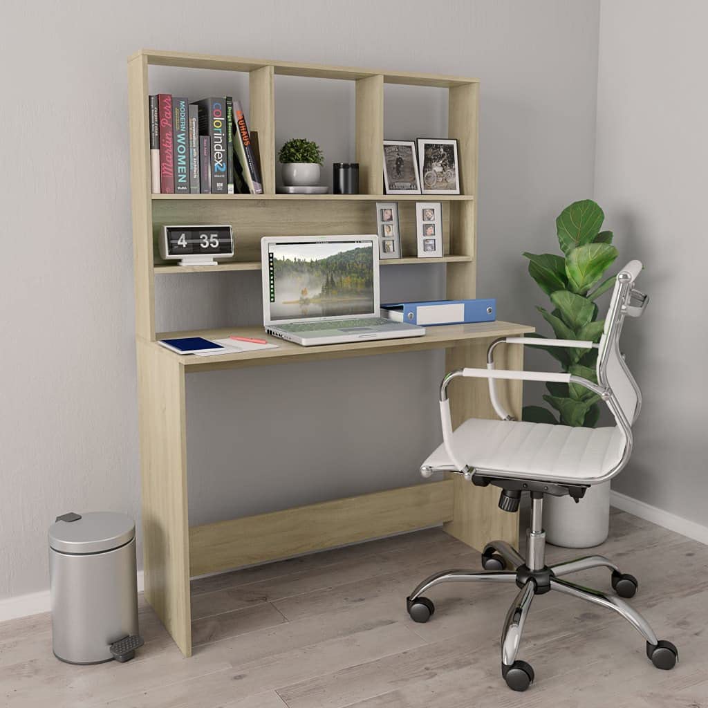 Modern Computer Desk with Storage Shelves - 43.3