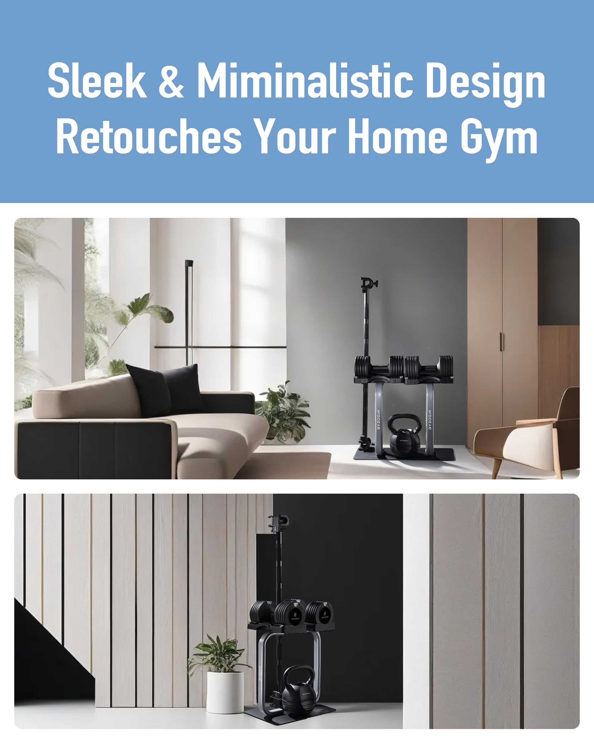 Adjustable Dumbbell Stand Rack Holder for Home Gym - Weight Training Equipment for Women & Beginners - Black | Perfect for Small Spaces & Strength Training Workouts